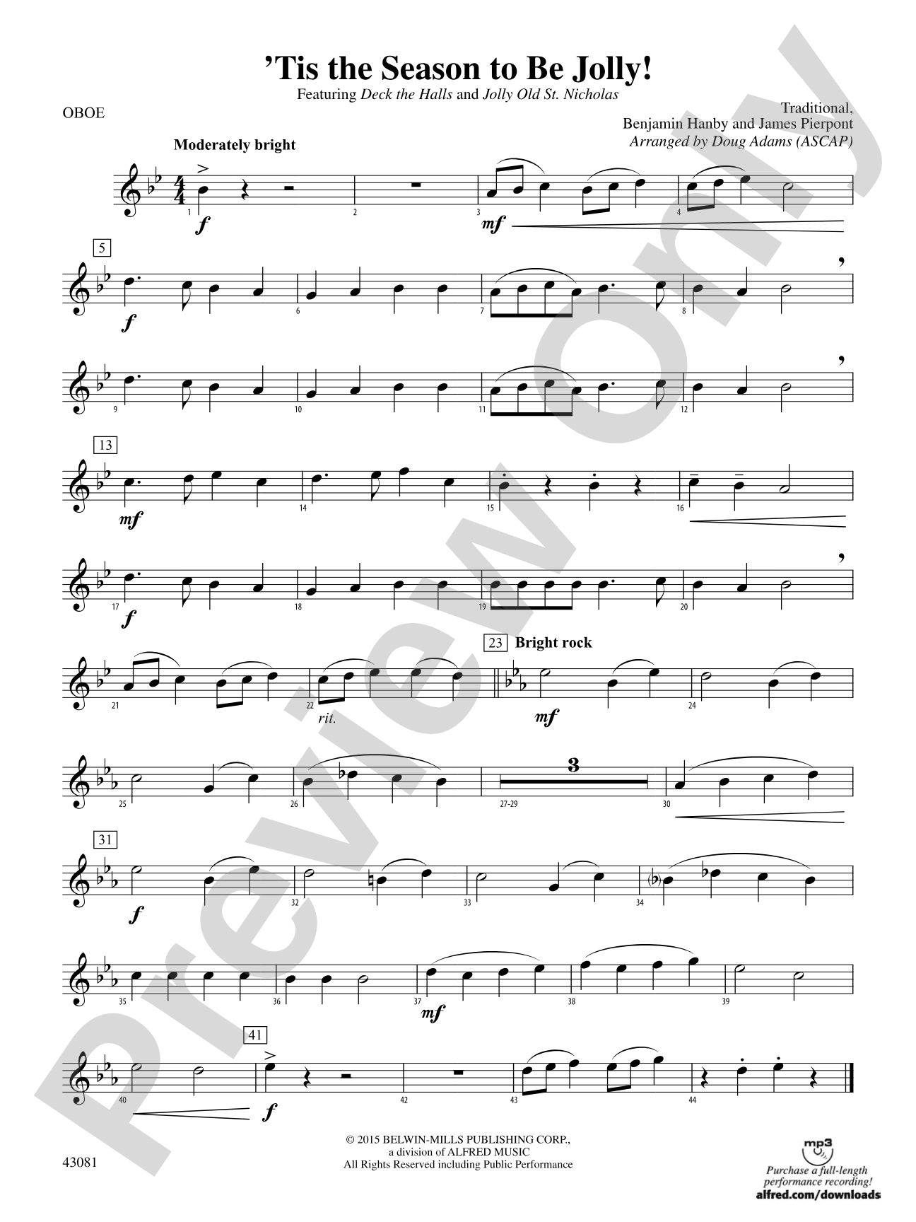 'Tis the Season to Be Jolly!: Oboe