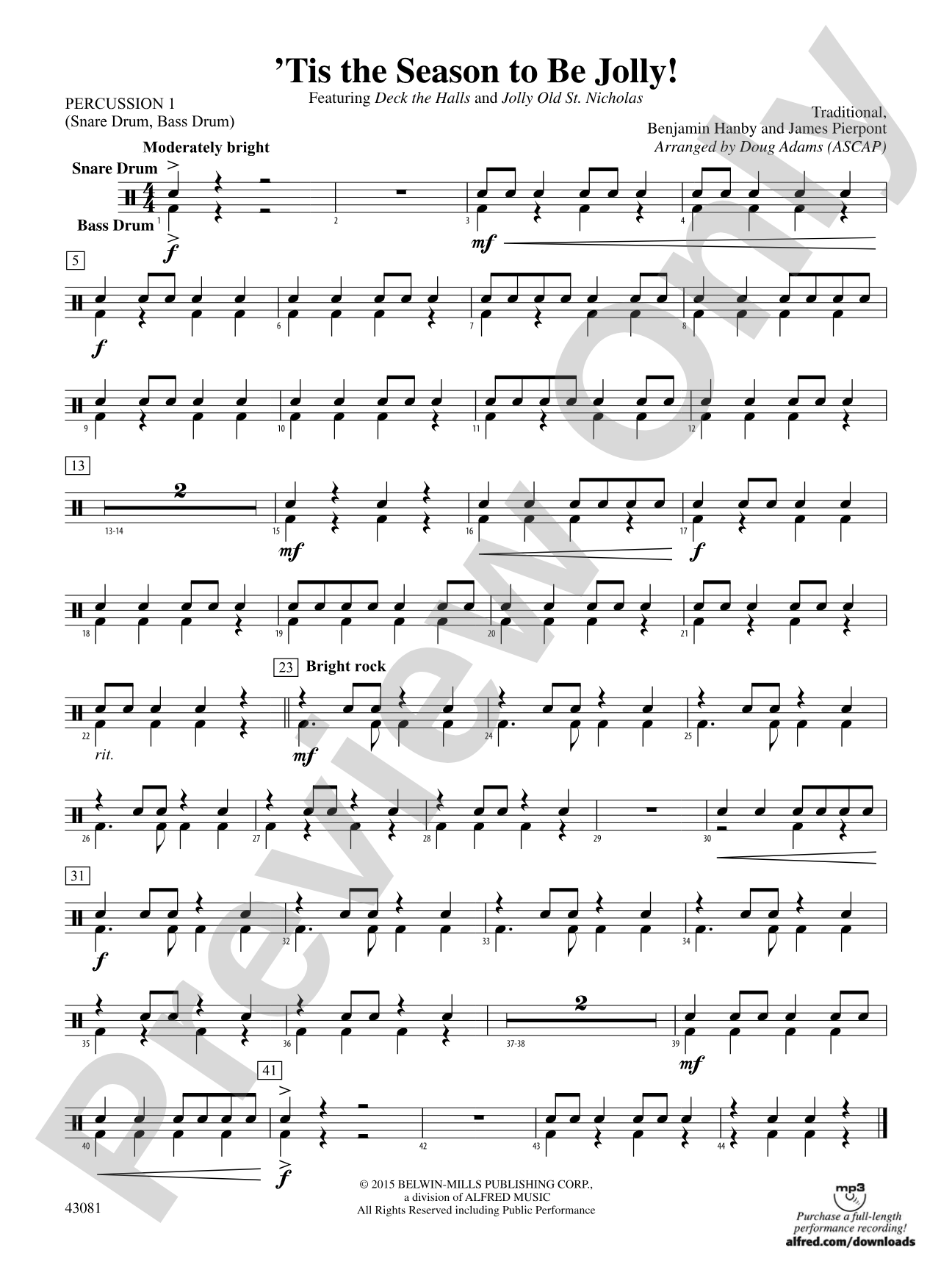'Tis the Season to Be Jolly!: 1st Percussion