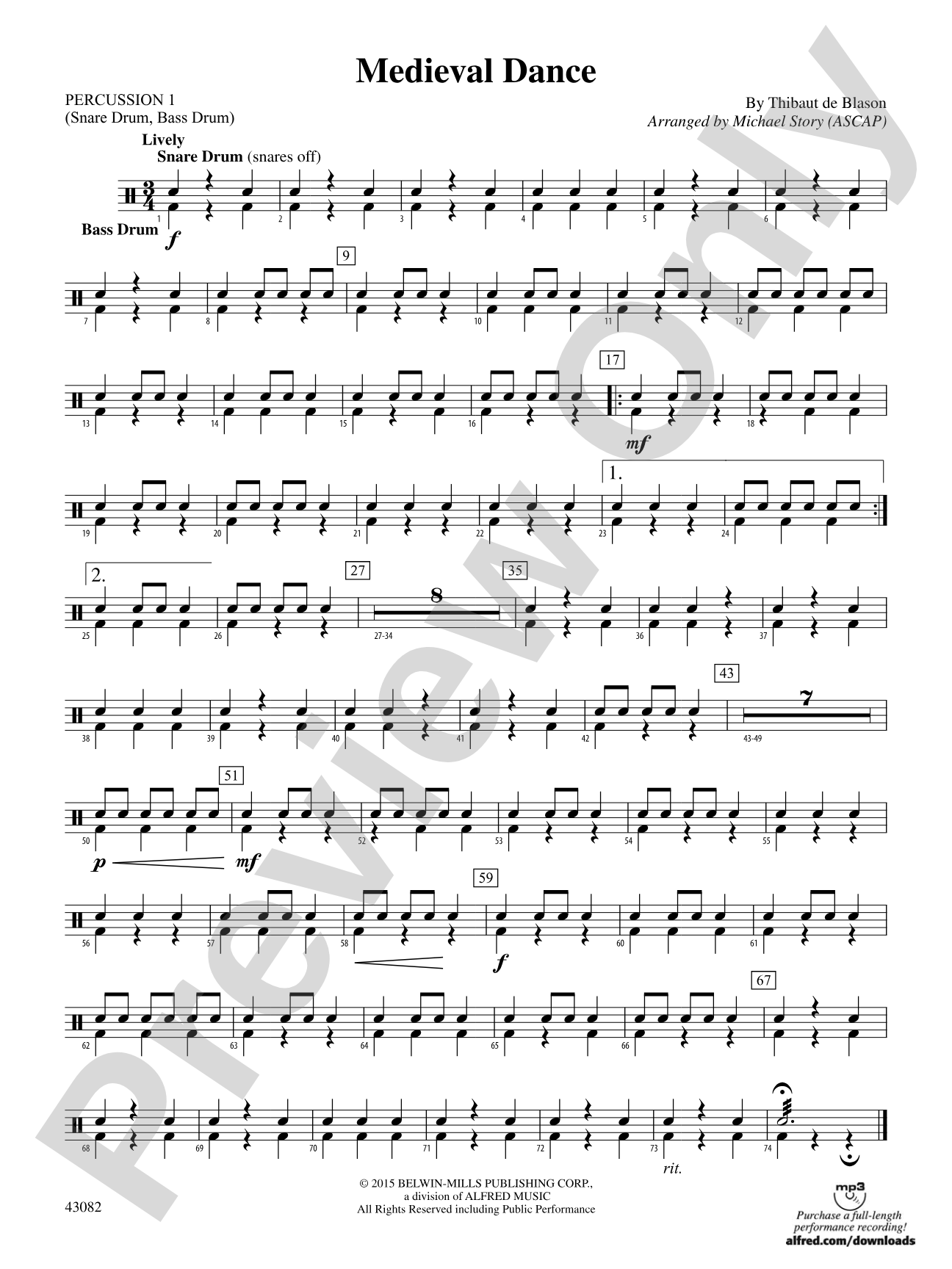 Medieval Dance: 1st Percussion