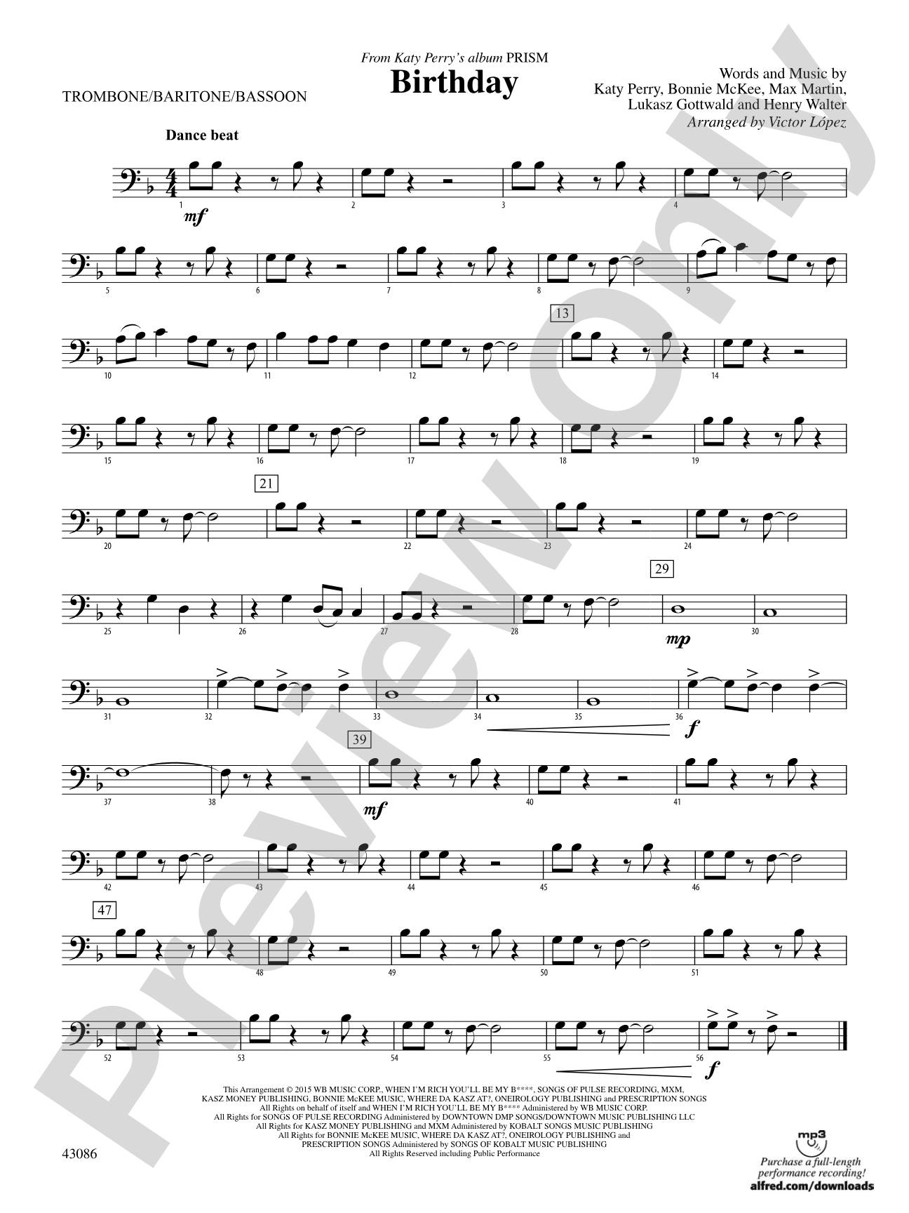 Birthday: 1st Trombone