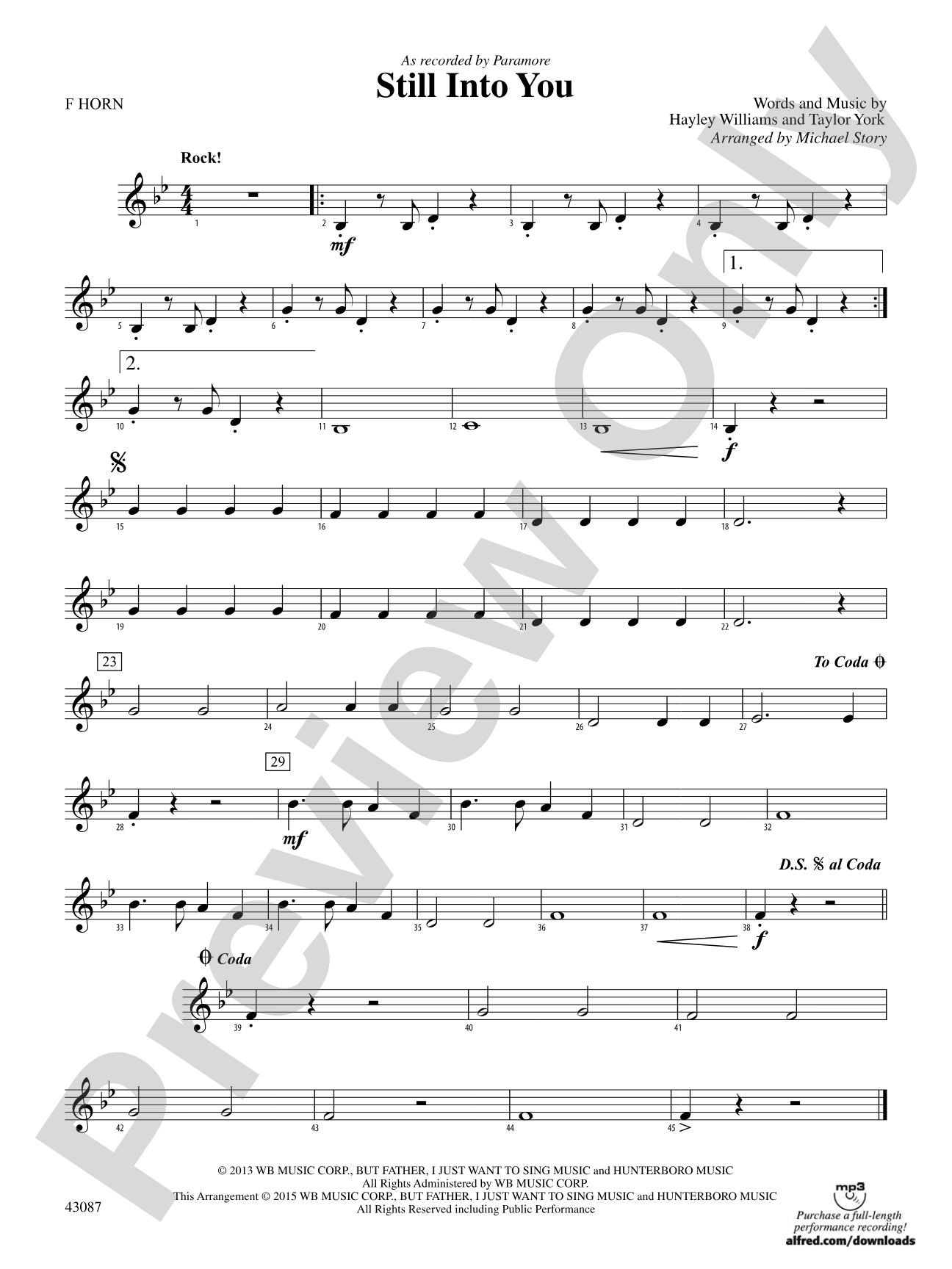 Still Into You: 1st F Horn