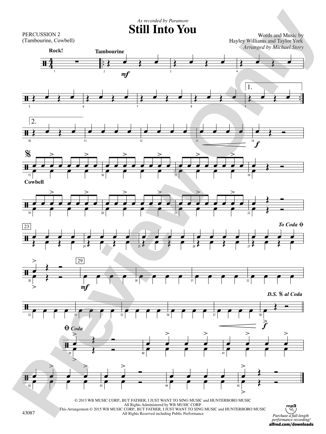 Still Into You: 2nd Percussion