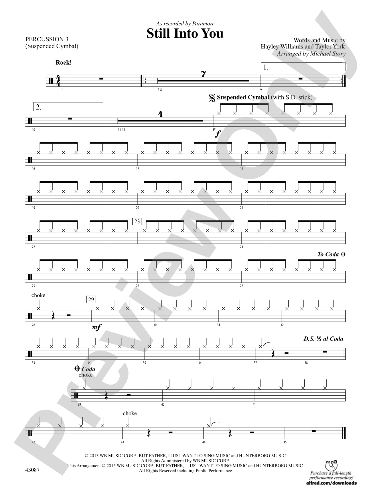 Still Into You: 3rd Percussion