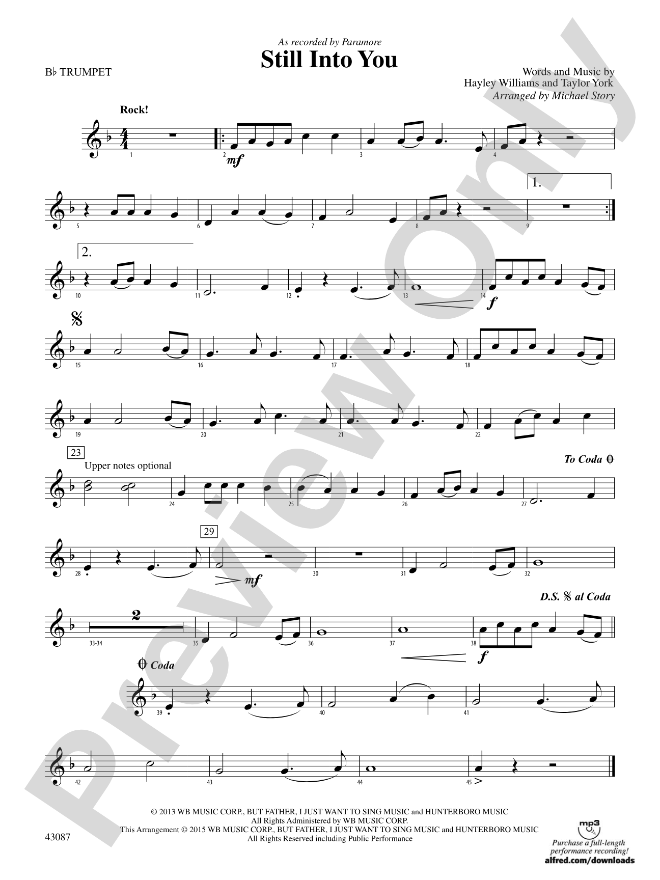 Still Into You: 1st B-flat Trumpet