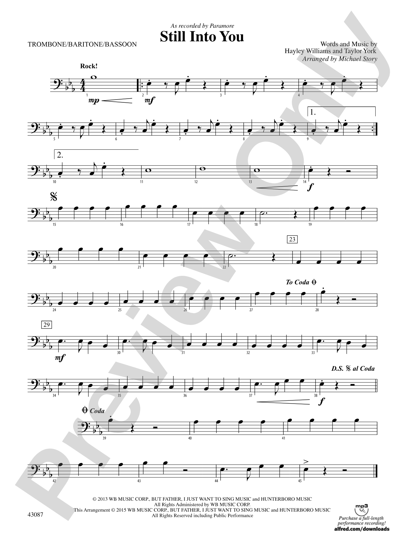 Still Into You: 1st Trombone