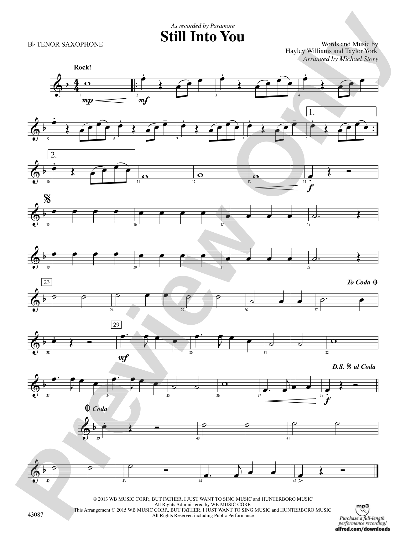 Still Into You: B-flat Tenor Saxophone