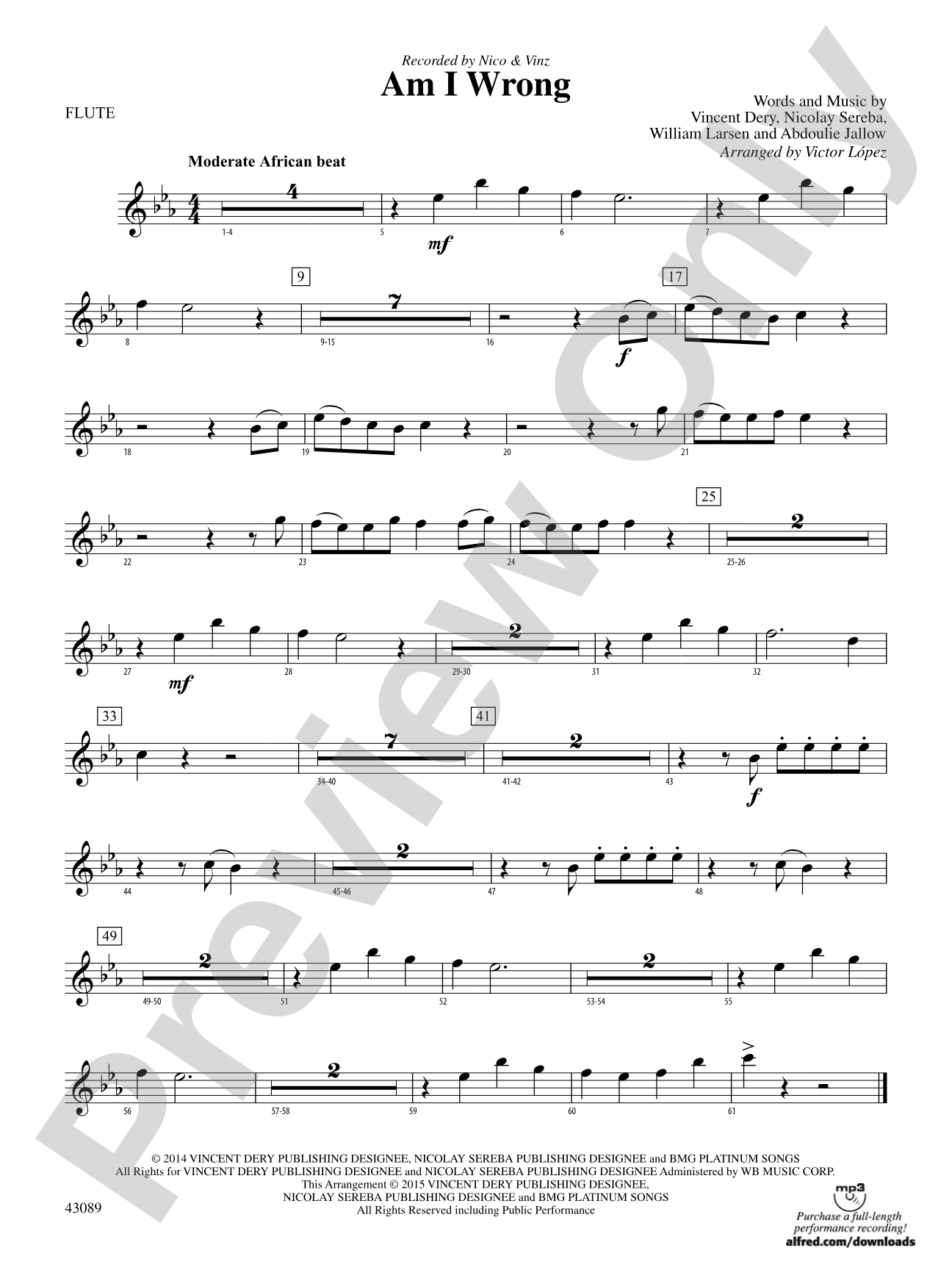 Am I Wrong: Flute