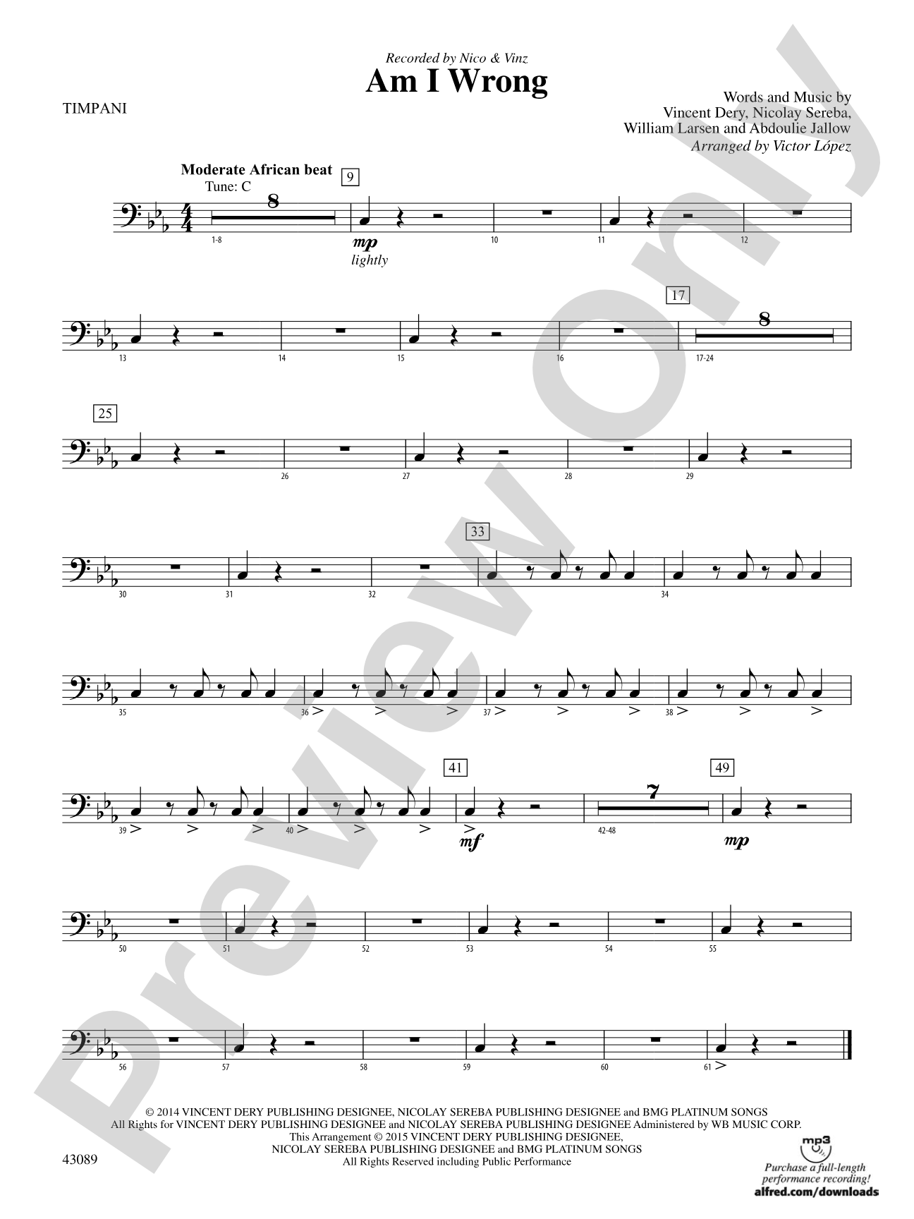 Am I Wrong: Timpani
