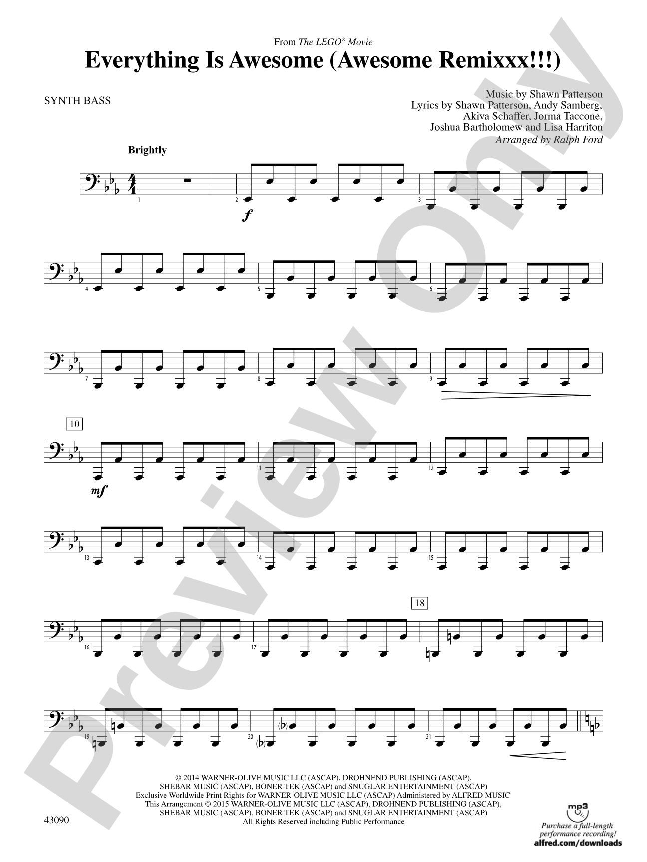Everything Is Awesome (Awesome Remixxx!!!) (from The Lego® Movie): Synthesizer
