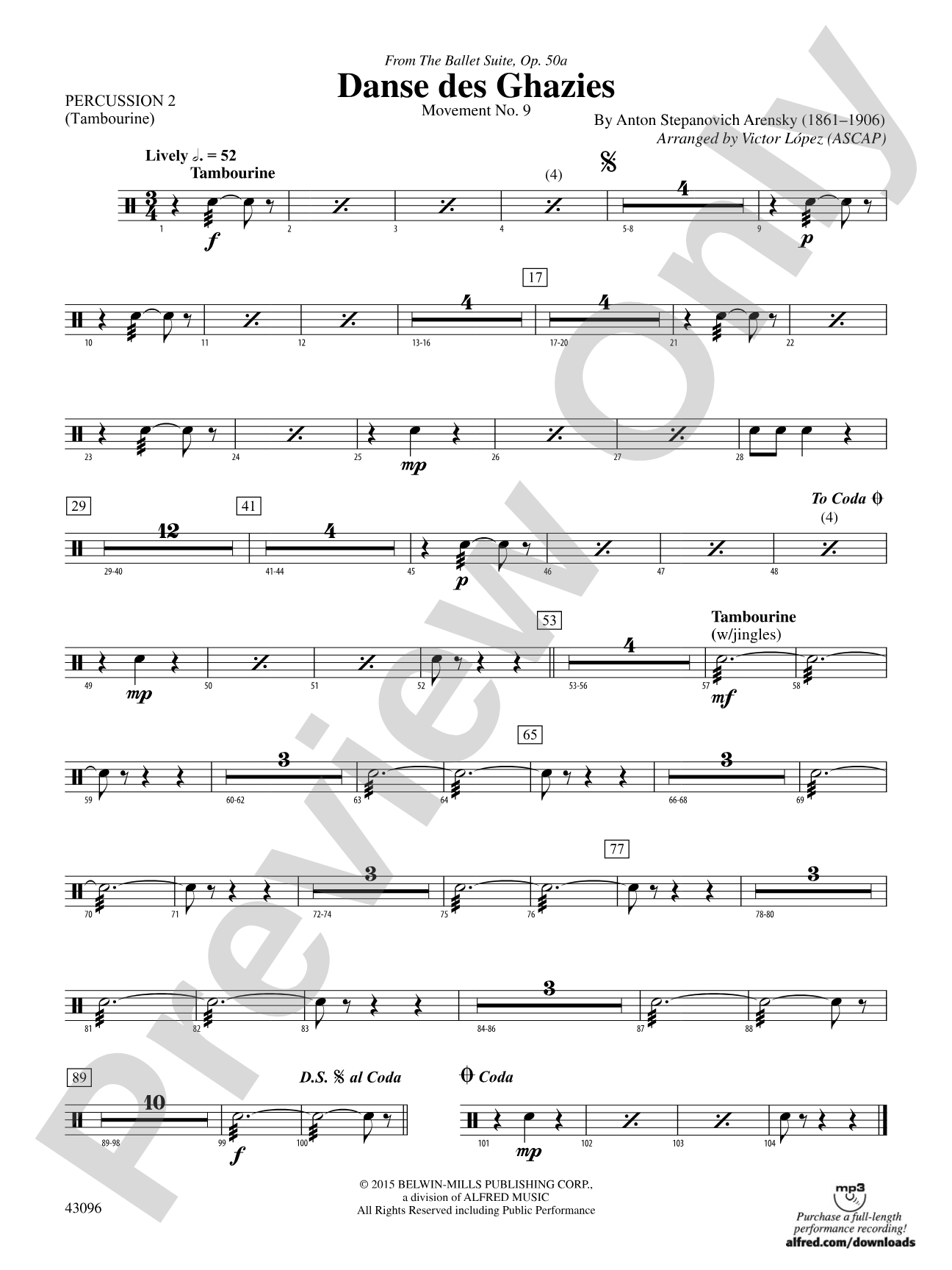 Danse des Ghazies (from The Ballet Suite, Op. 50a): 2nd Percussion
