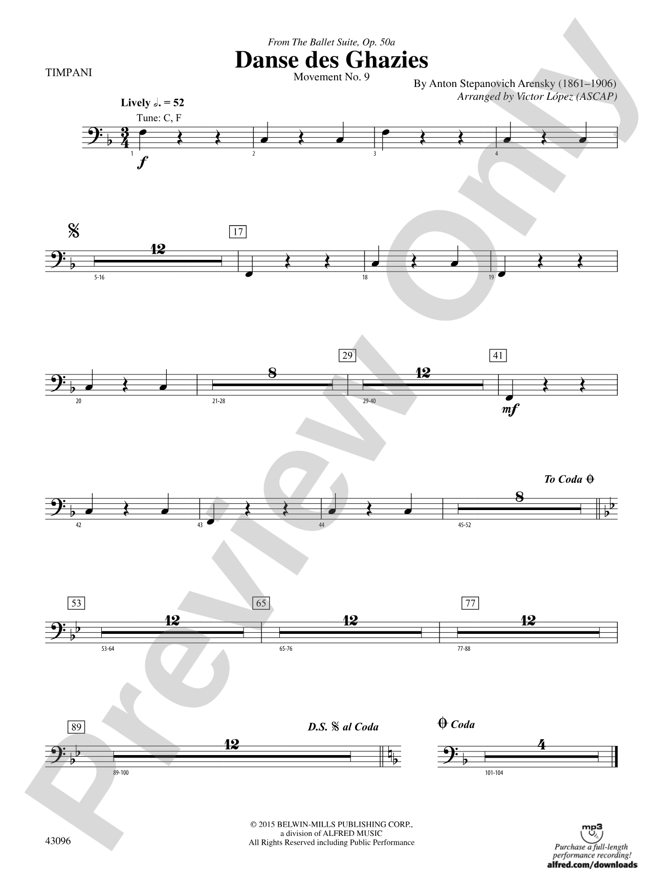 Danse des Ghazies (from The Ballet Suite, Op. 50a): Timpani