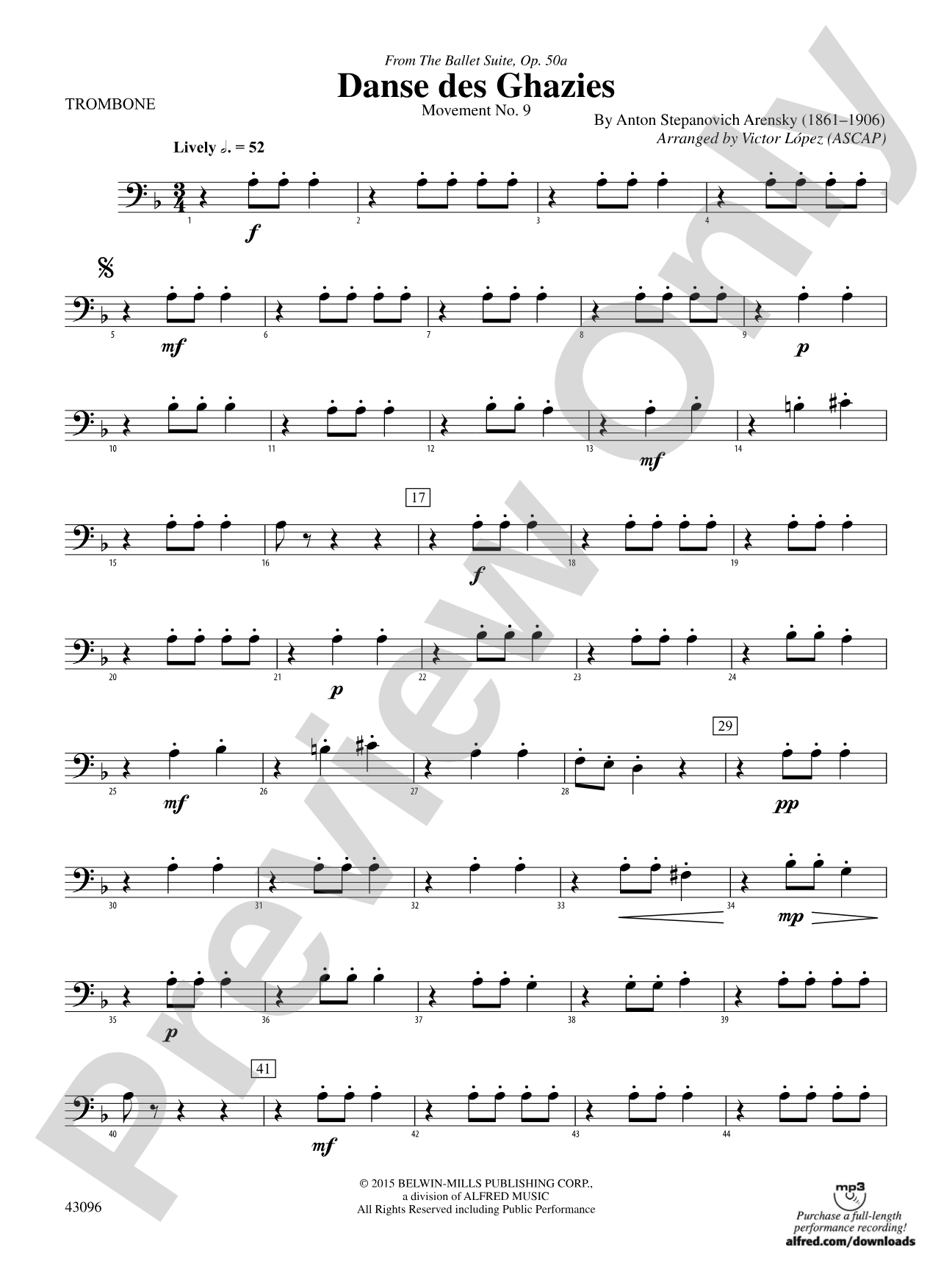 Danse des Ghazies (from The Ballet Suite, Op. 50a): 1st Trombone