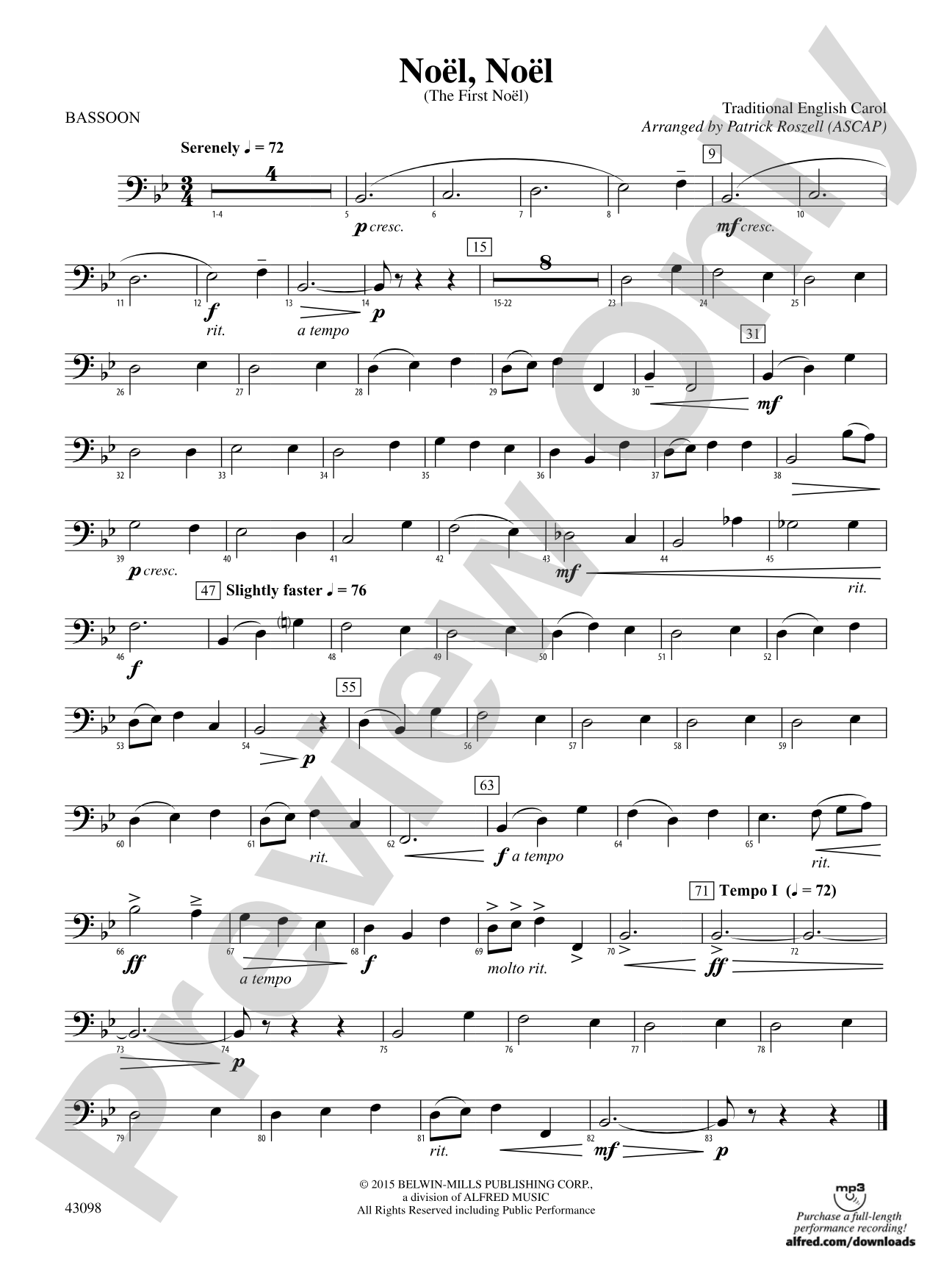 Noël, Noël: Bassoon