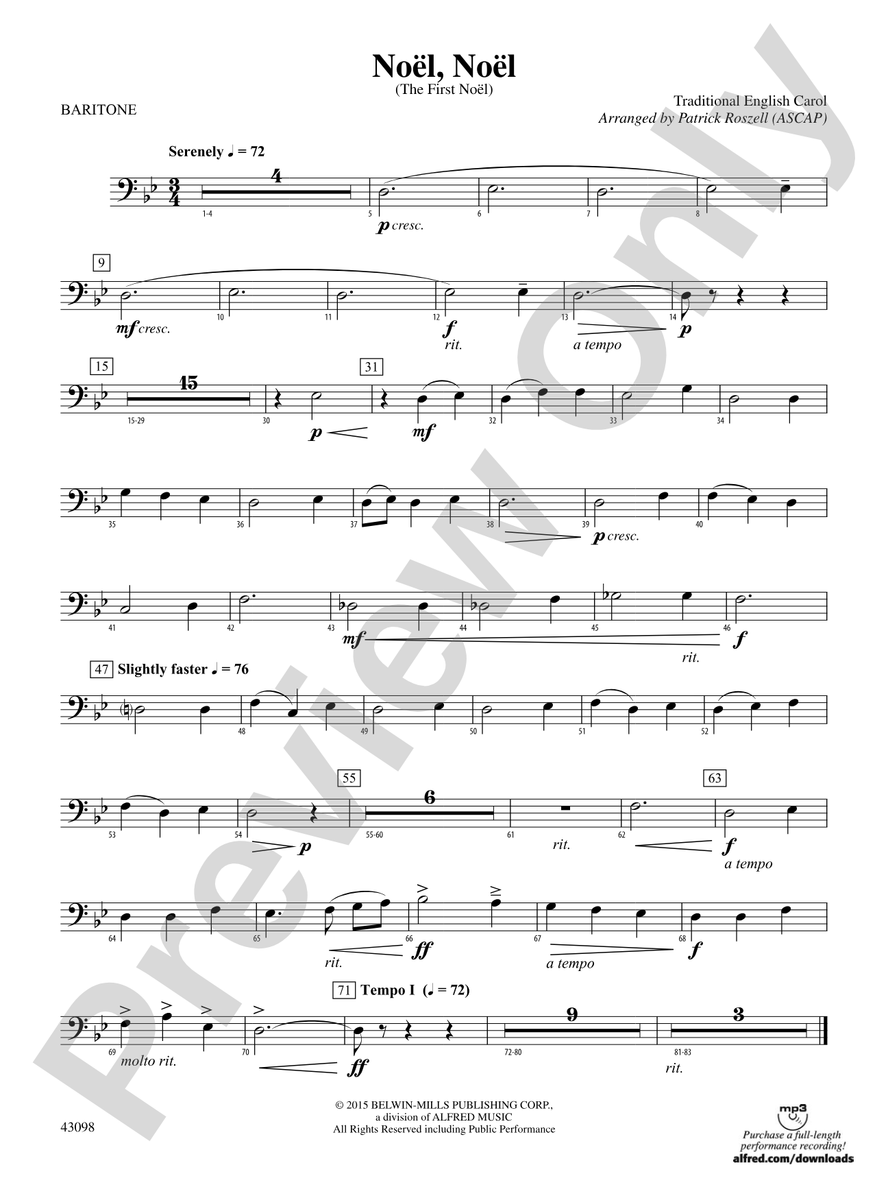 Noël, Noël: Baritone B.C.