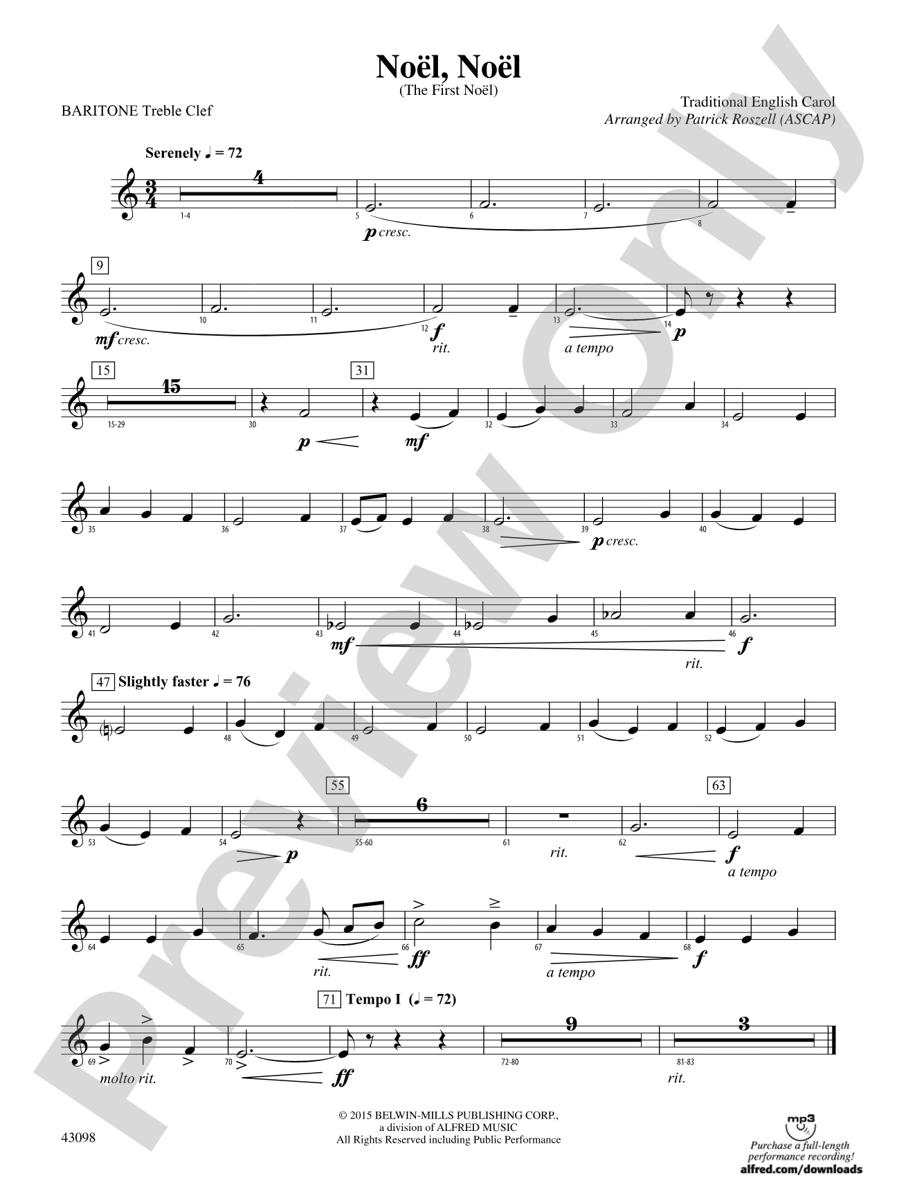 Noël, Noël: Baritone T.C.