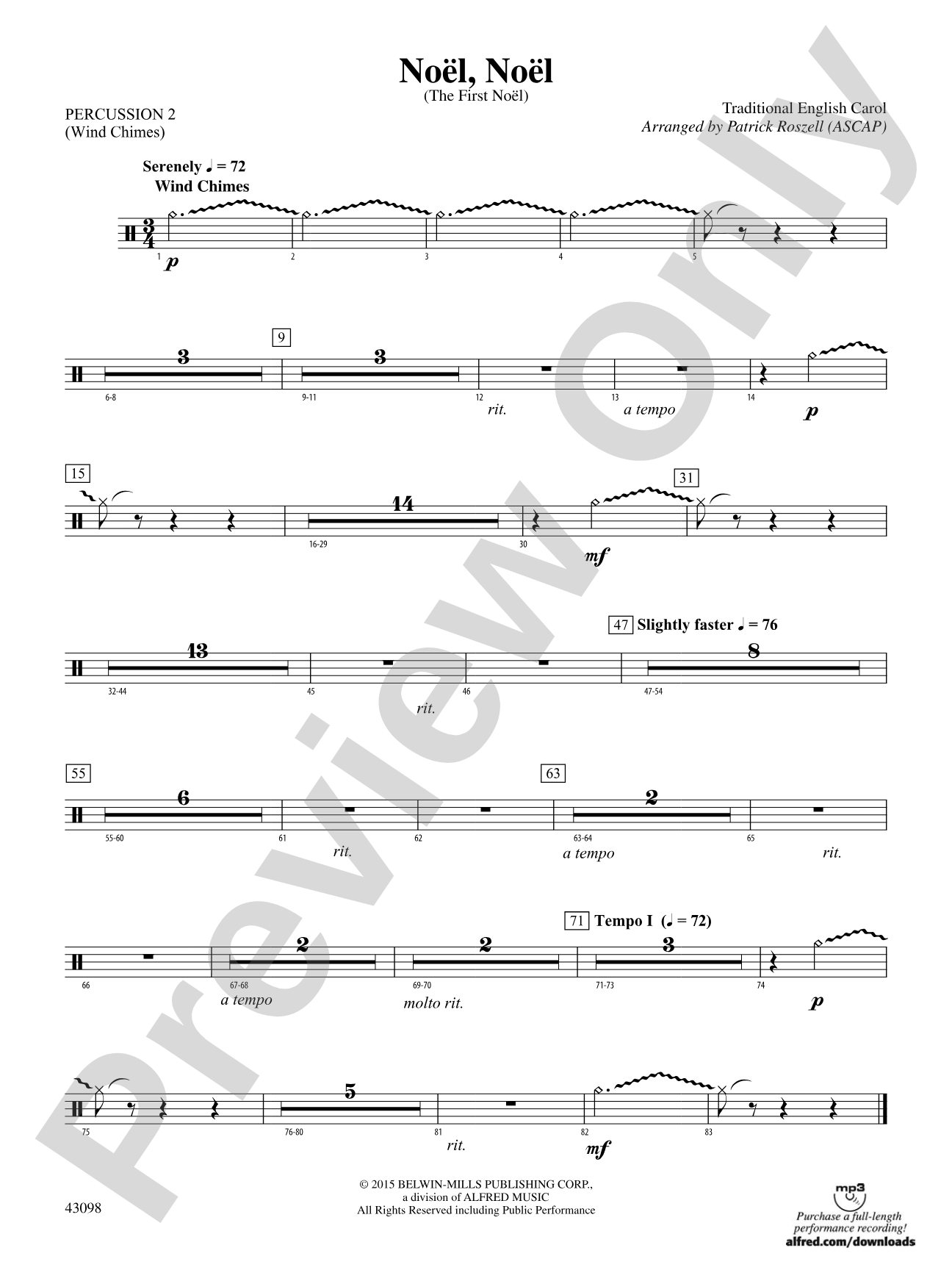 Noël, Noël: 2nd Percussion