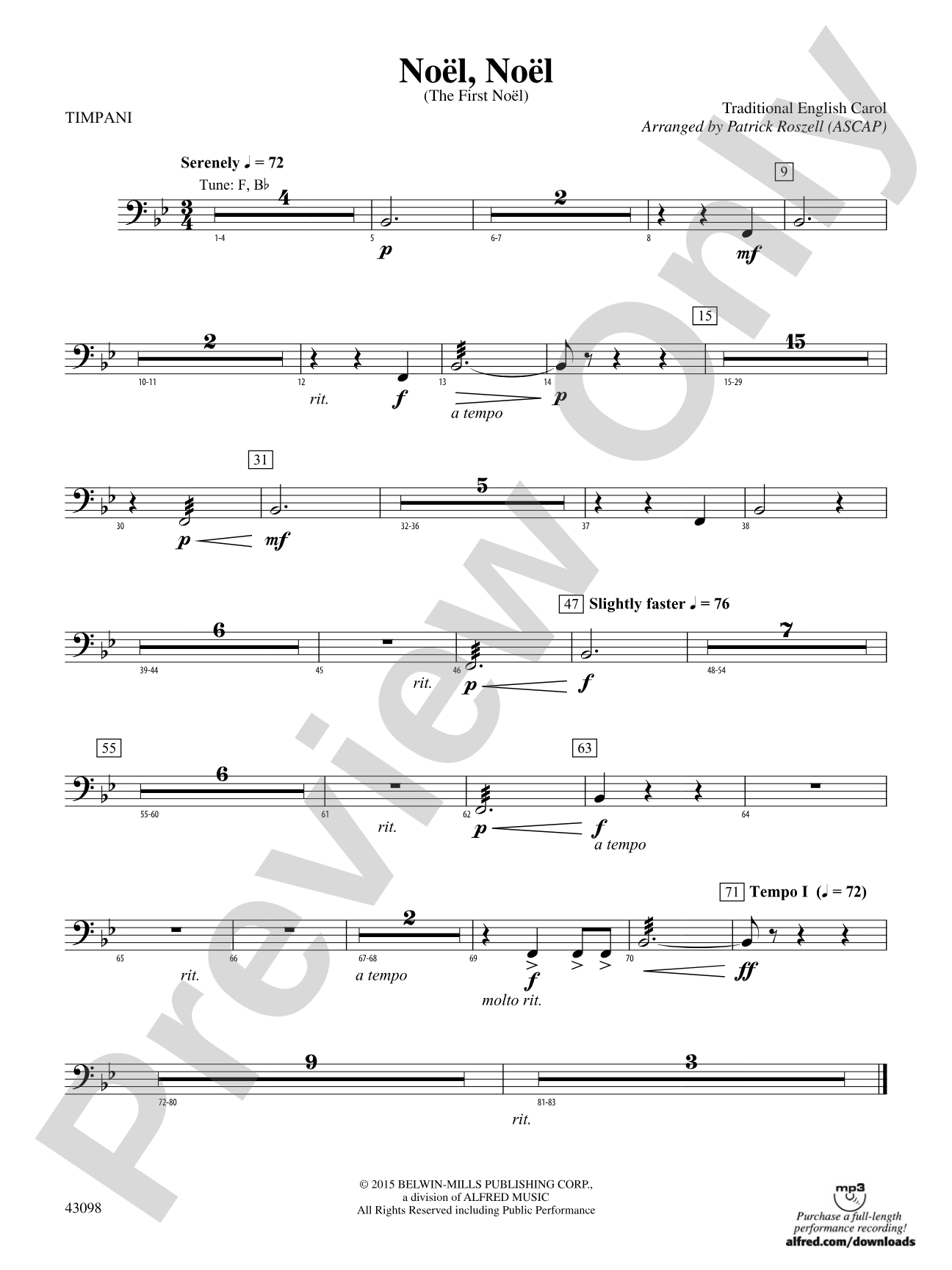 Noël, Noël: Timpani