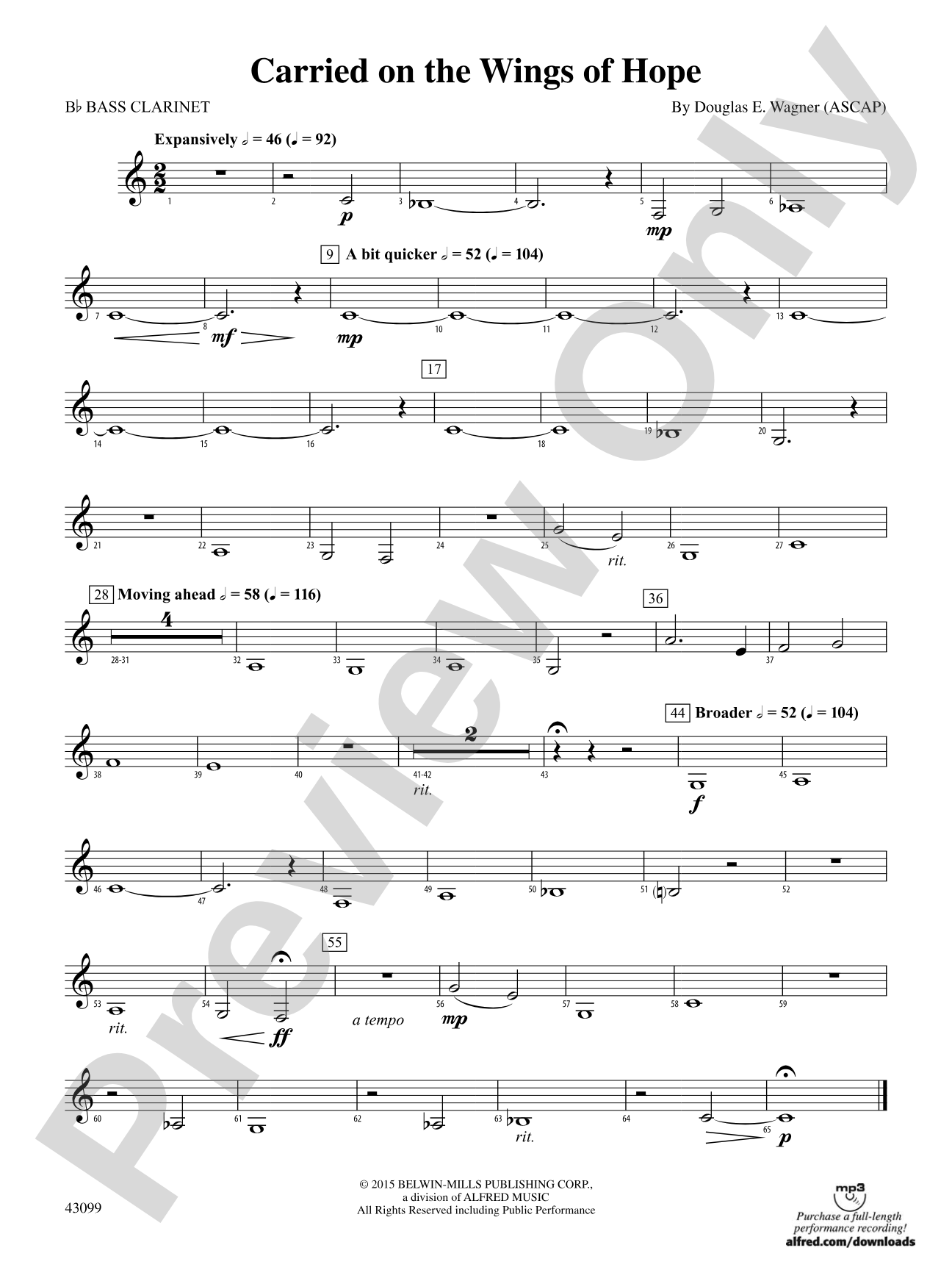 Carried on the Wings of Hope: B-flat Bass Clarinet