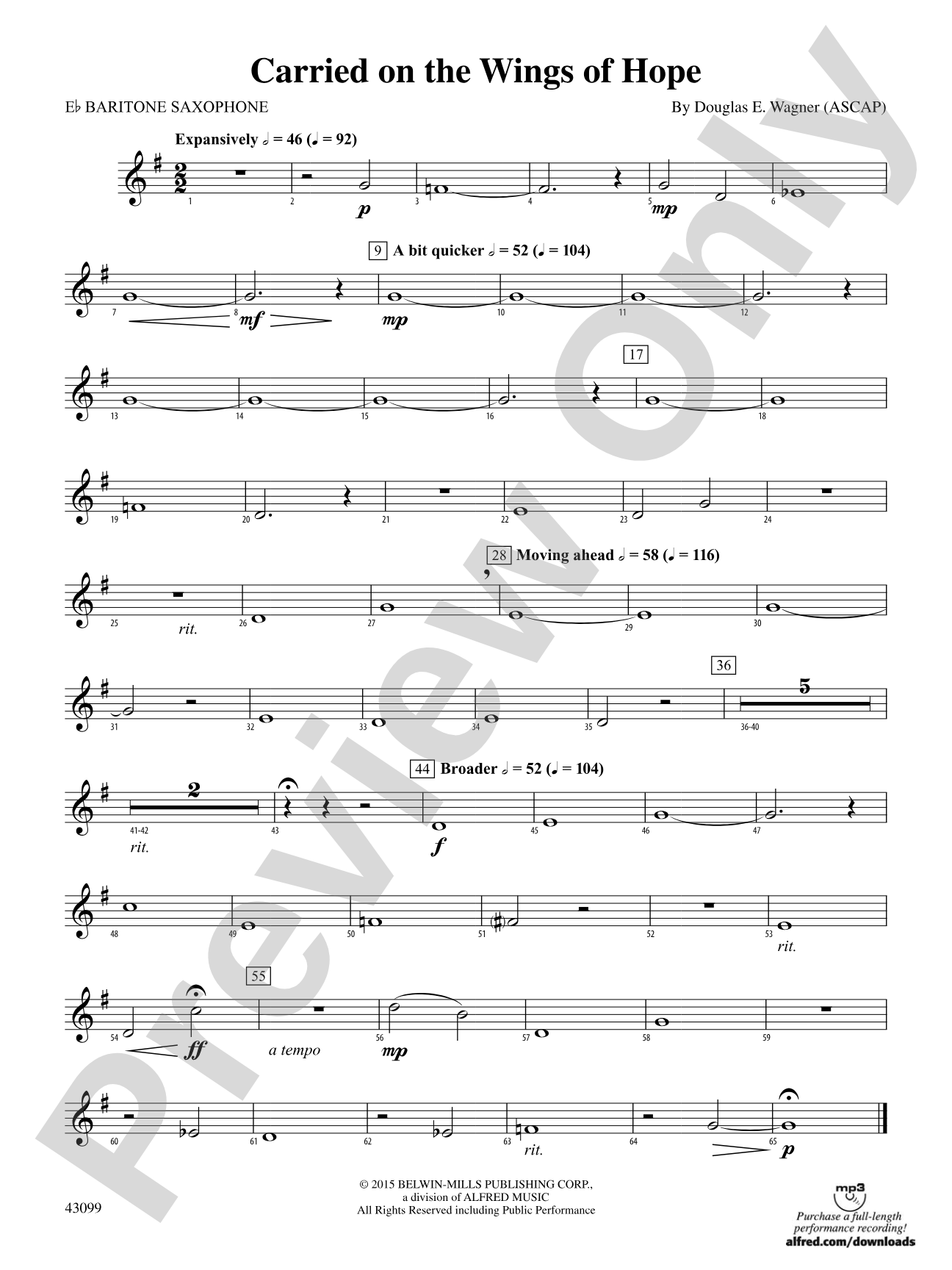 Carried on the Wings of Hope: E-flat Baritone Saxophone