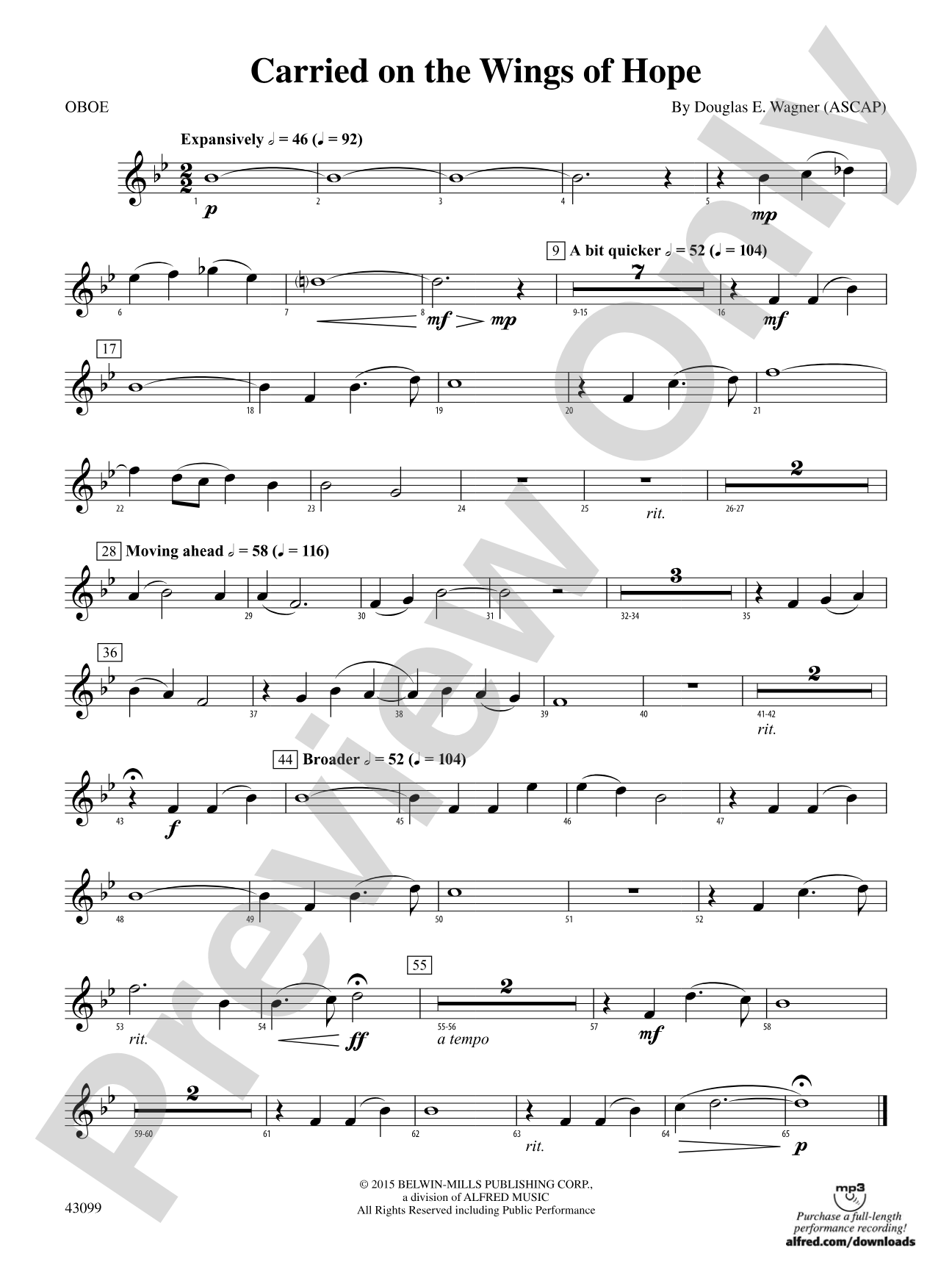 Carried on the Wings of Hope: Oboe