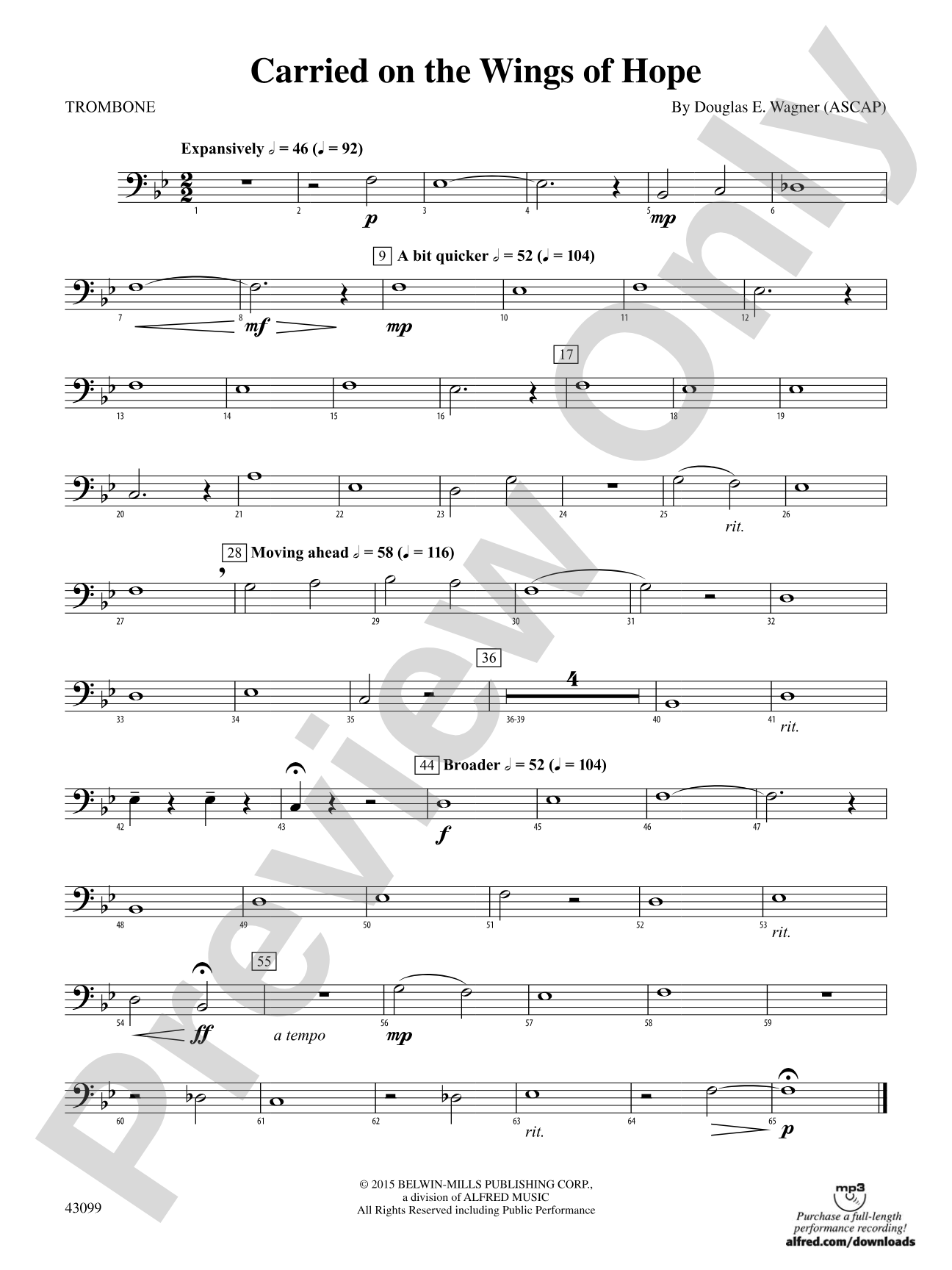 Carried on the Wings of Hope: 1st Trombone