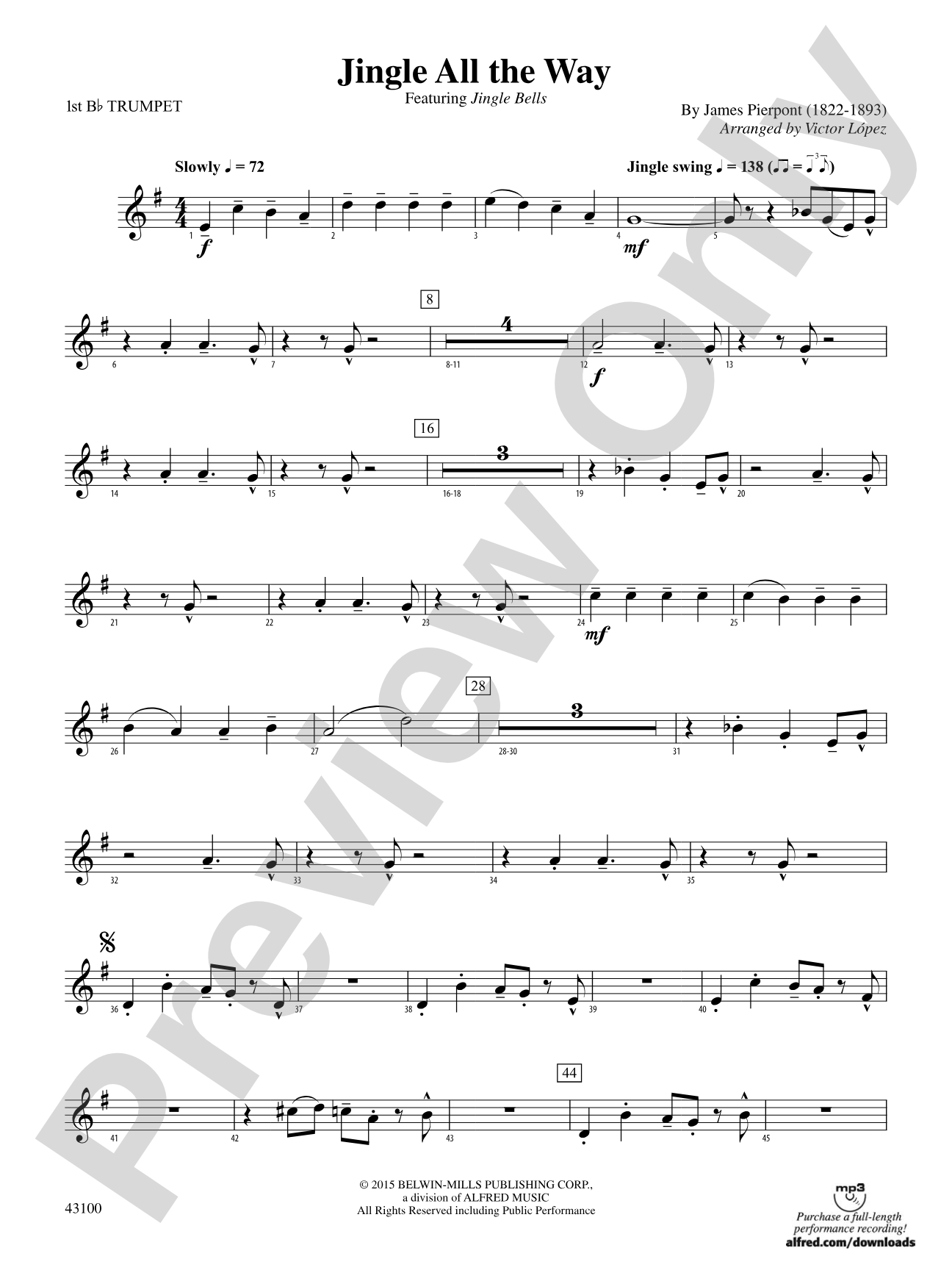 Jingle All the Way: 1st B-flat Trumpet