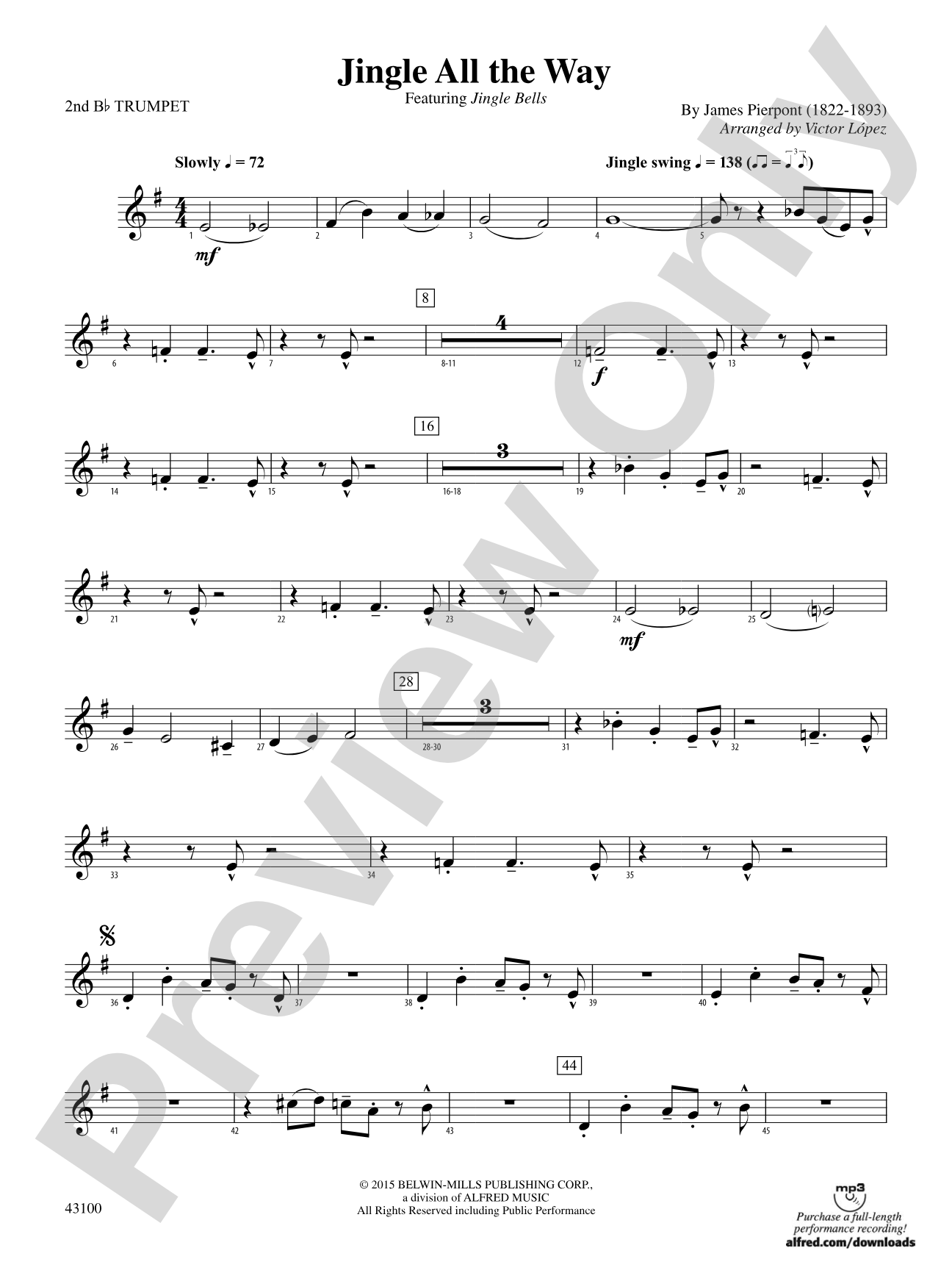 Jingle All the Way: 2nd B-flat Trumpet