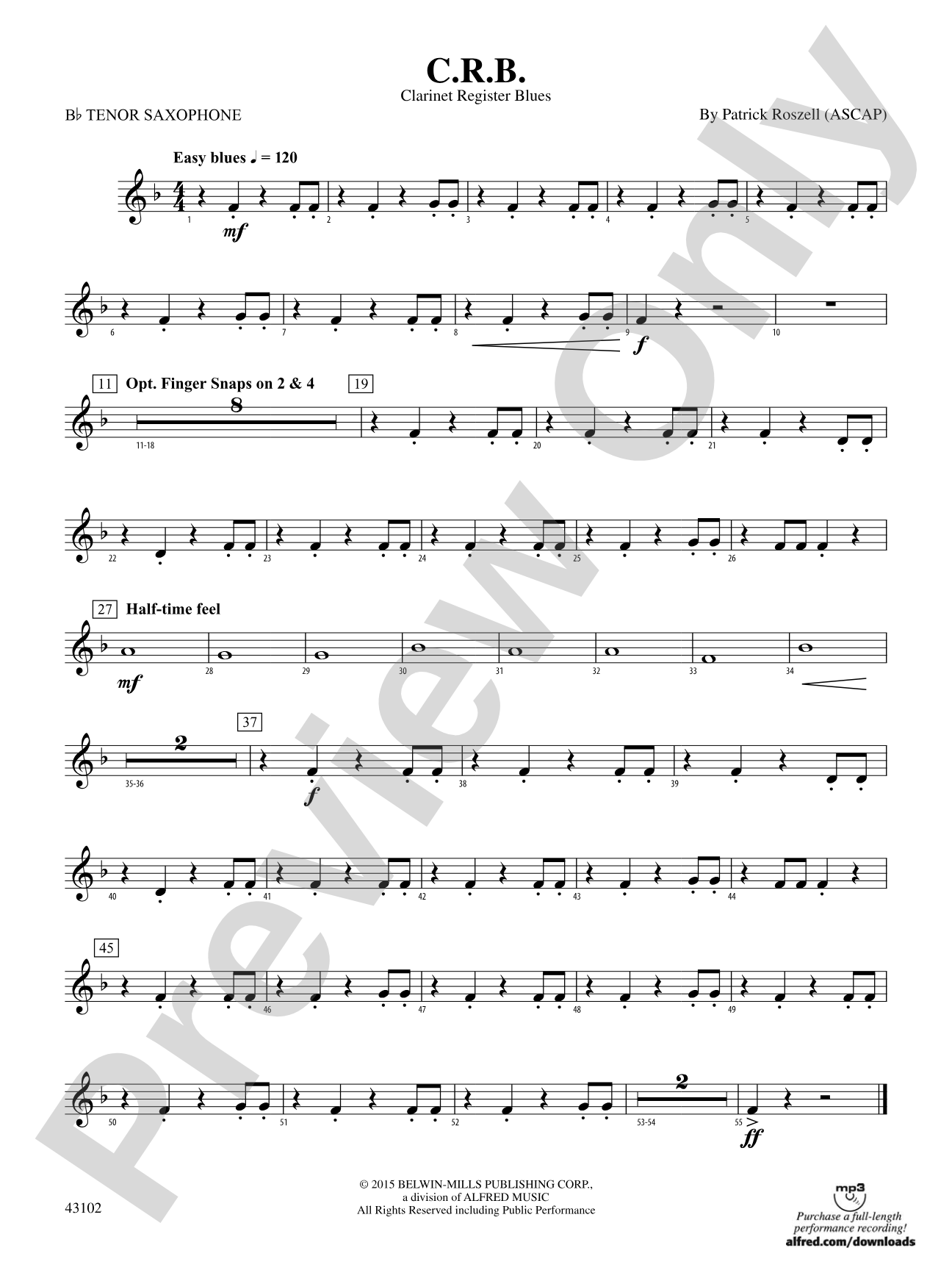 C.R.B.: B-flat Tenor Saxophone