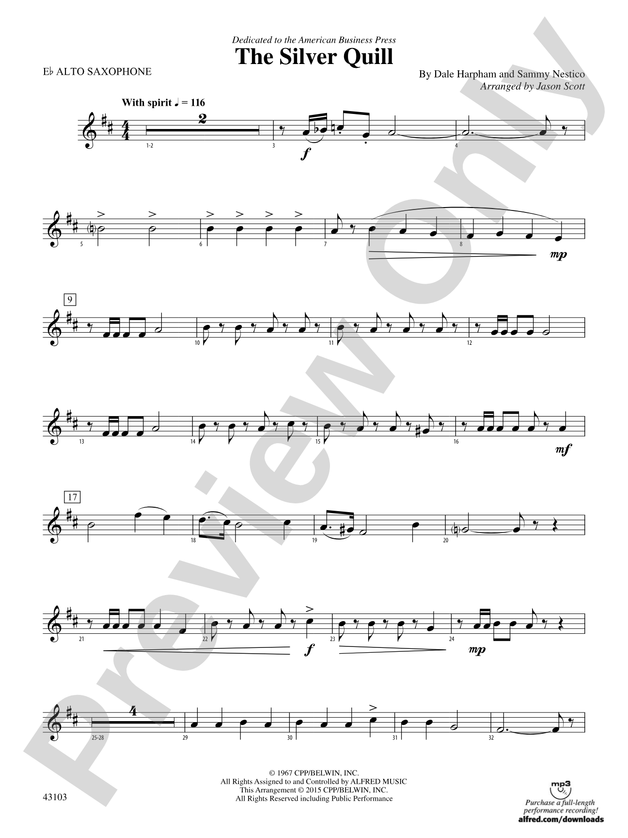 The Silver Quill: E-flat Alto Saxophone