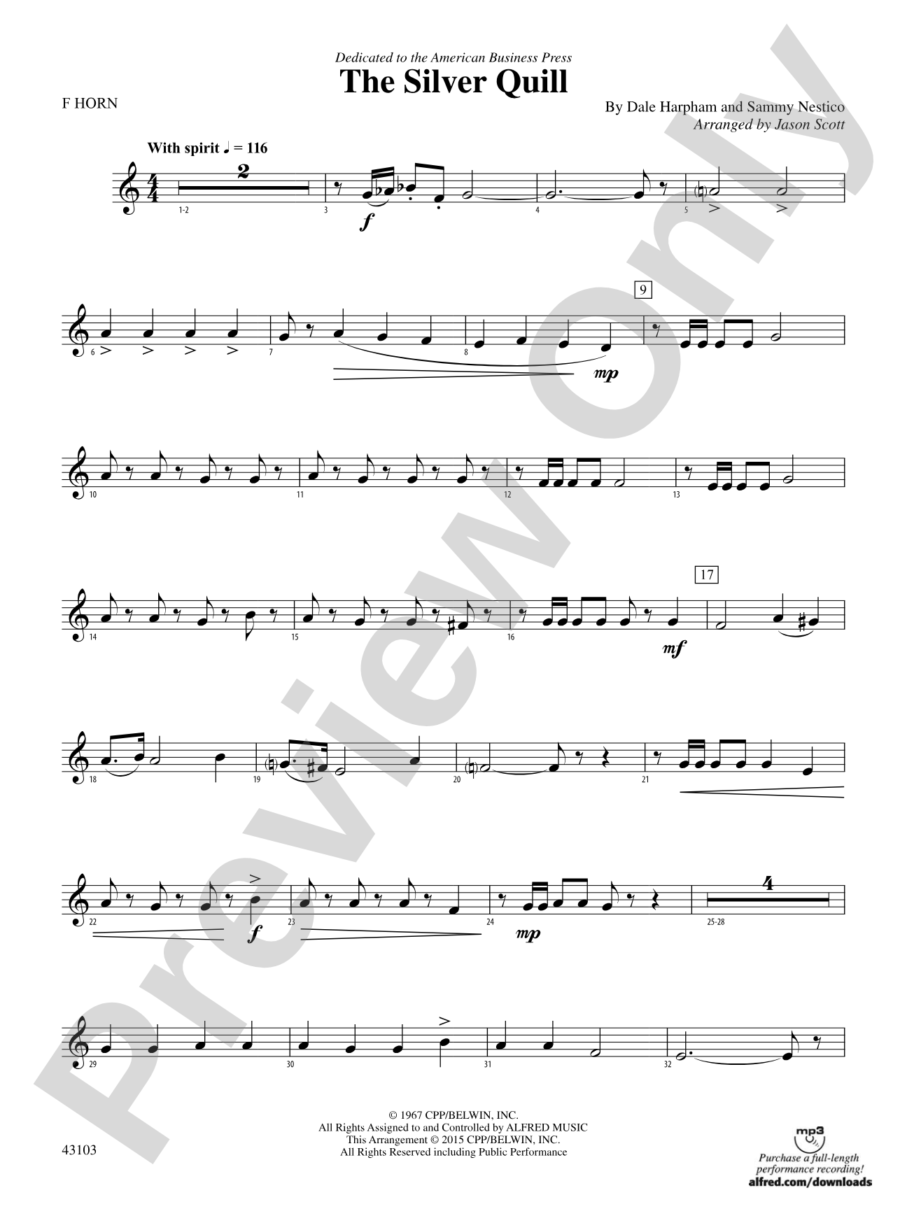 The Silver Quill: 1st F Horn