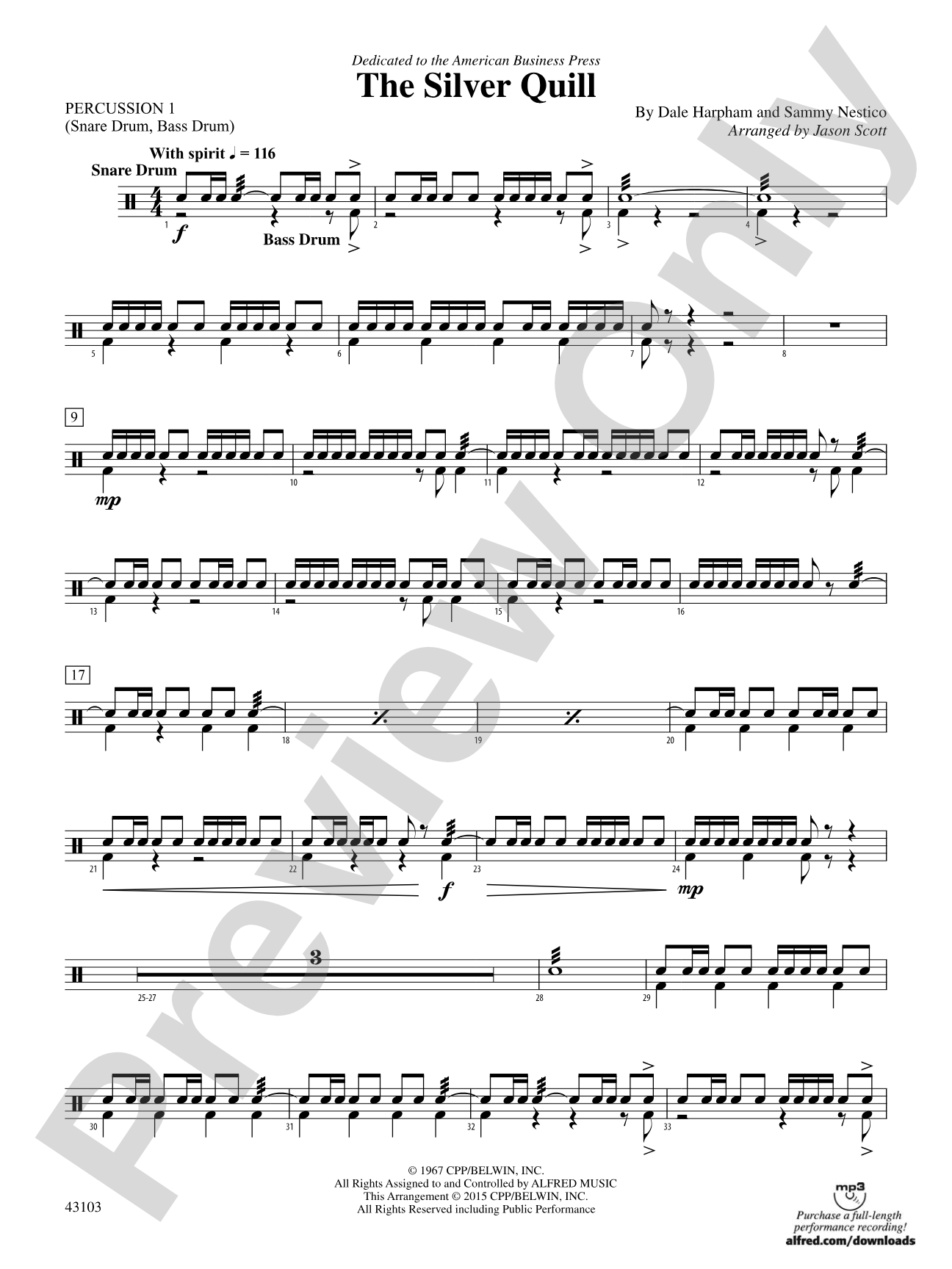 The Silver Quill: 1st Percussion