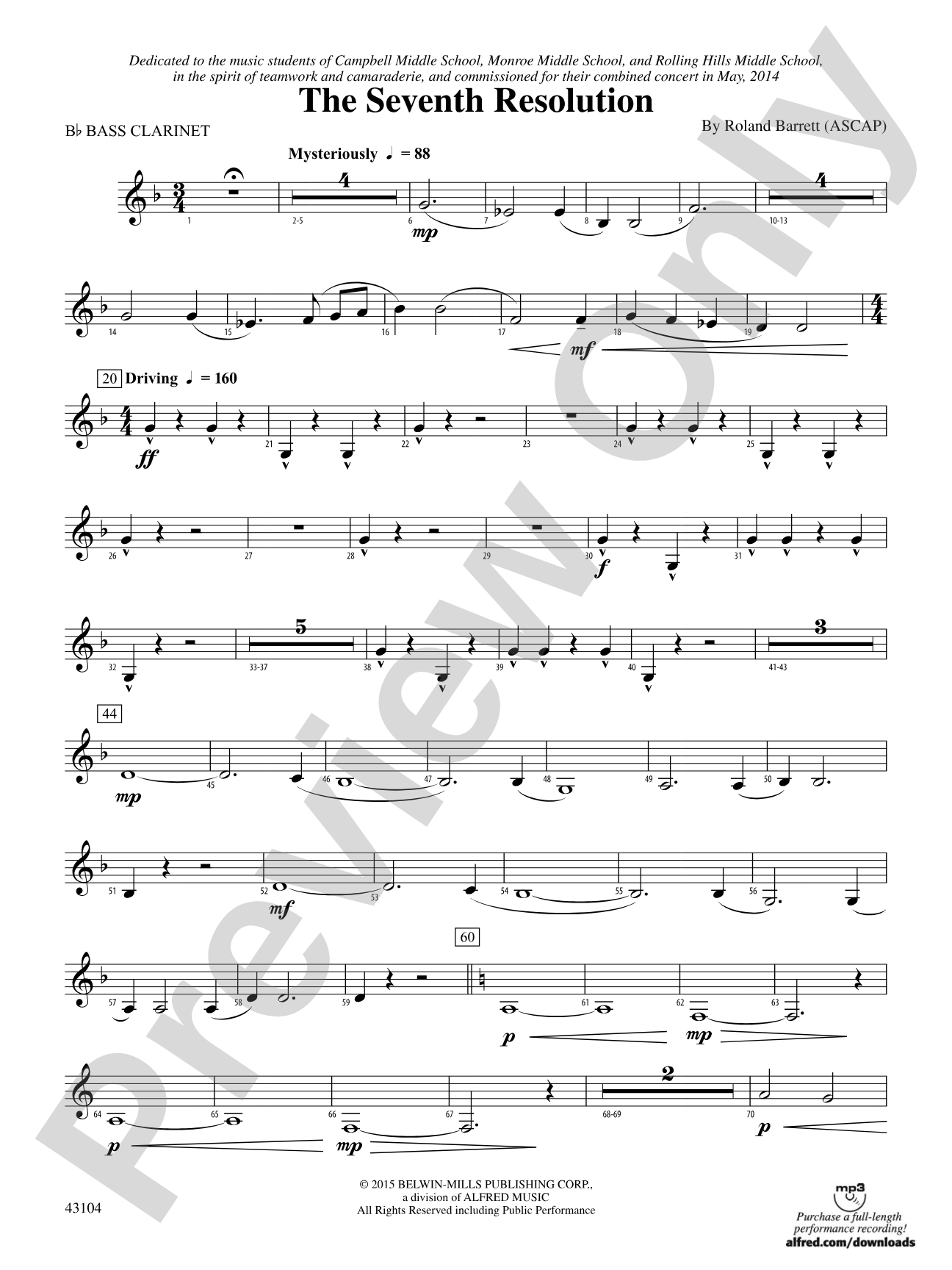 The Seventh Resolution: B-flat Bass Clarinet