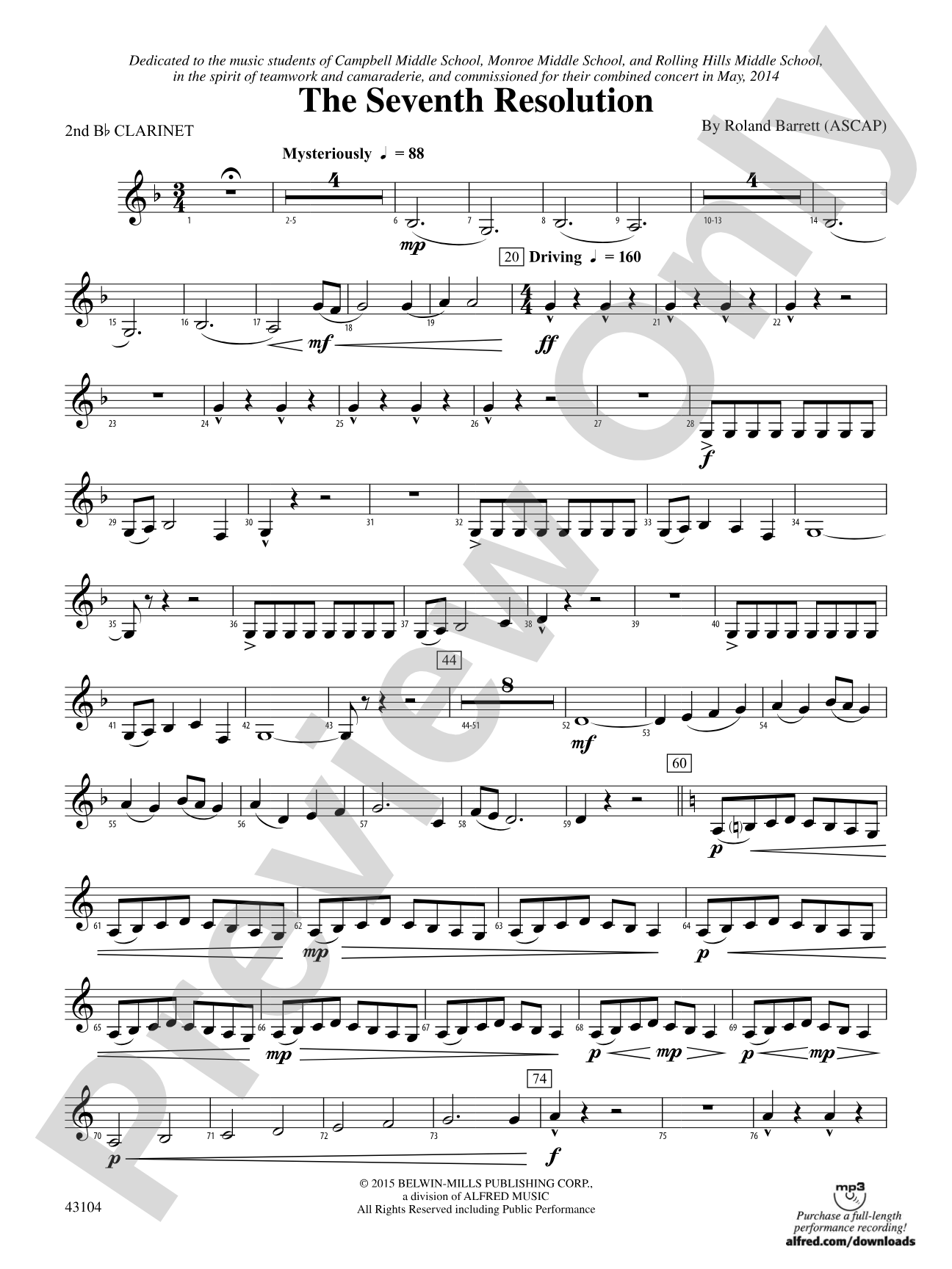 The Seventh Resolution: 2nd B-flat Clarinet