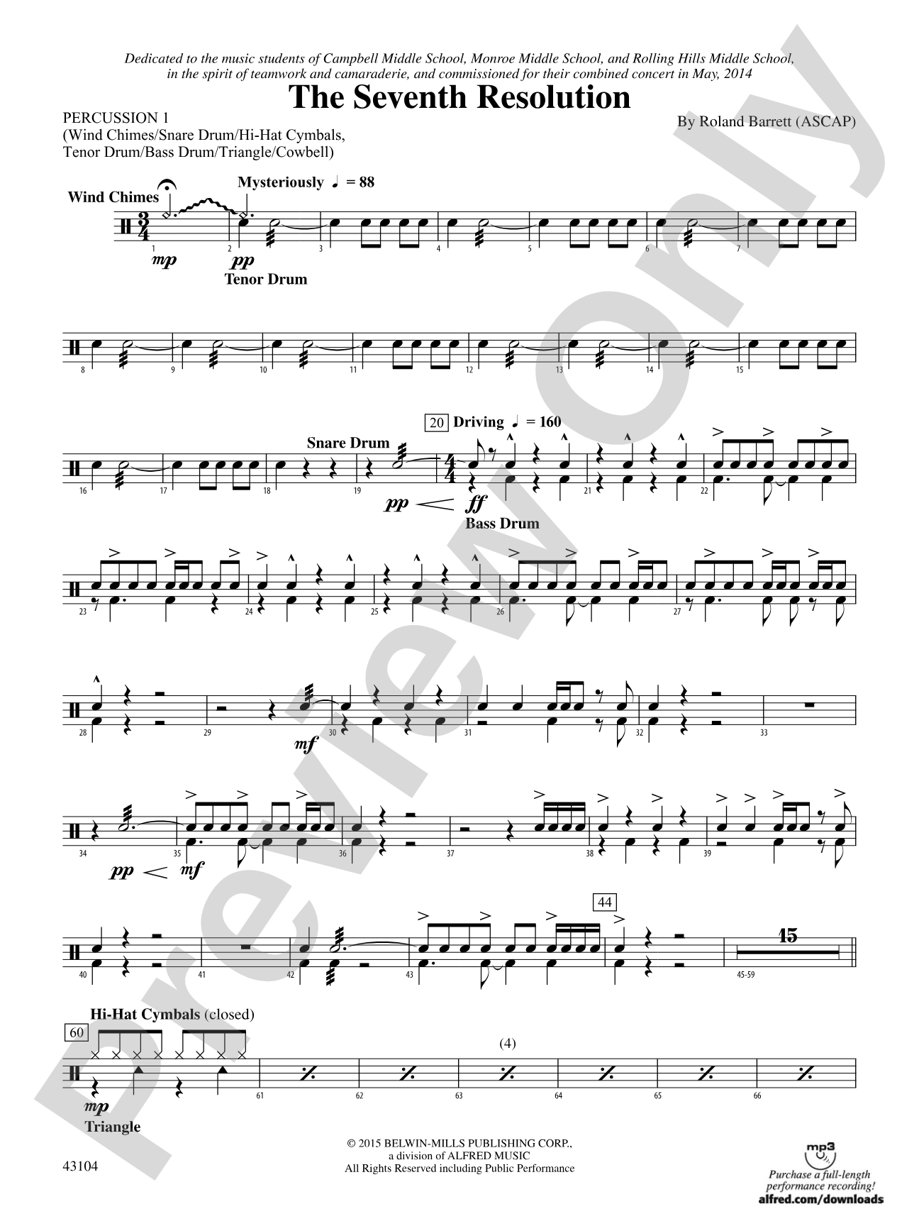 The Seventh Resolution: 1st Percussion