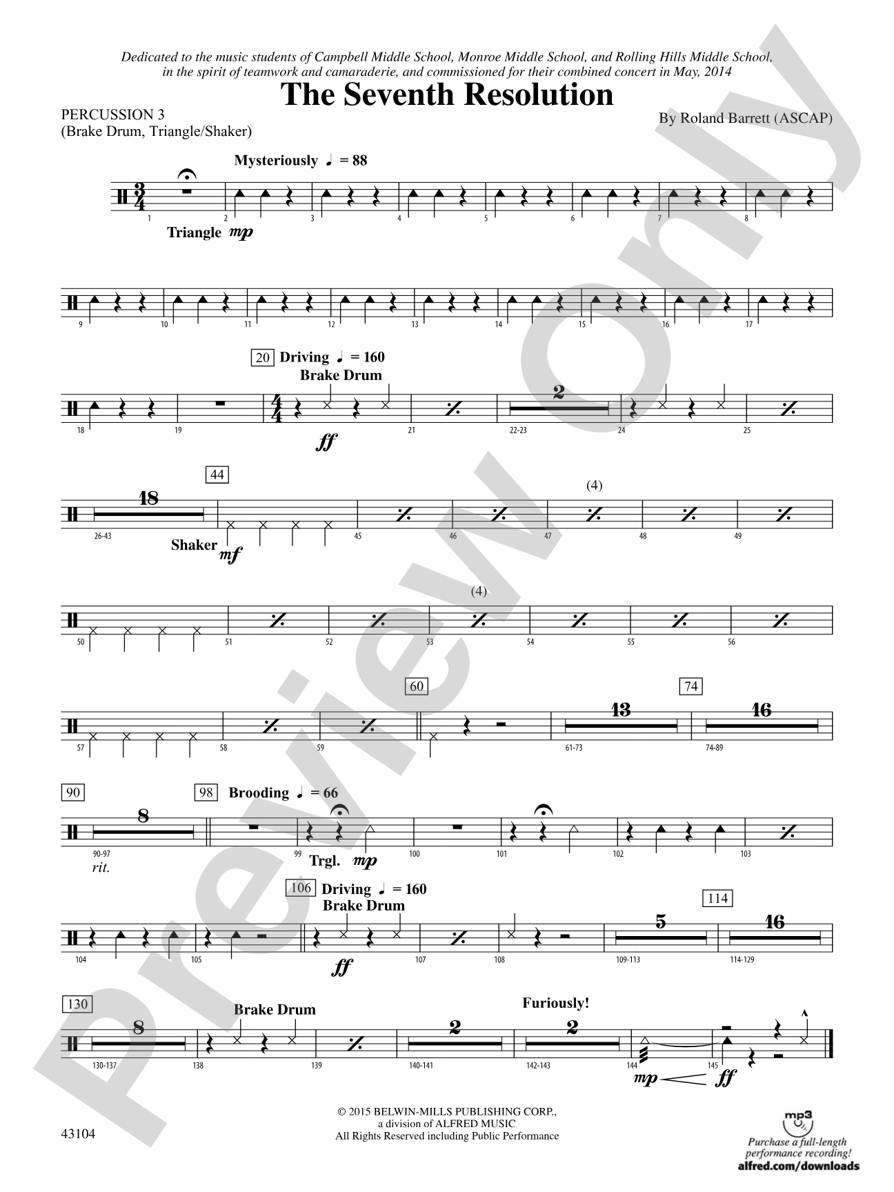 The Seventh Resolution: 3rd Percussion