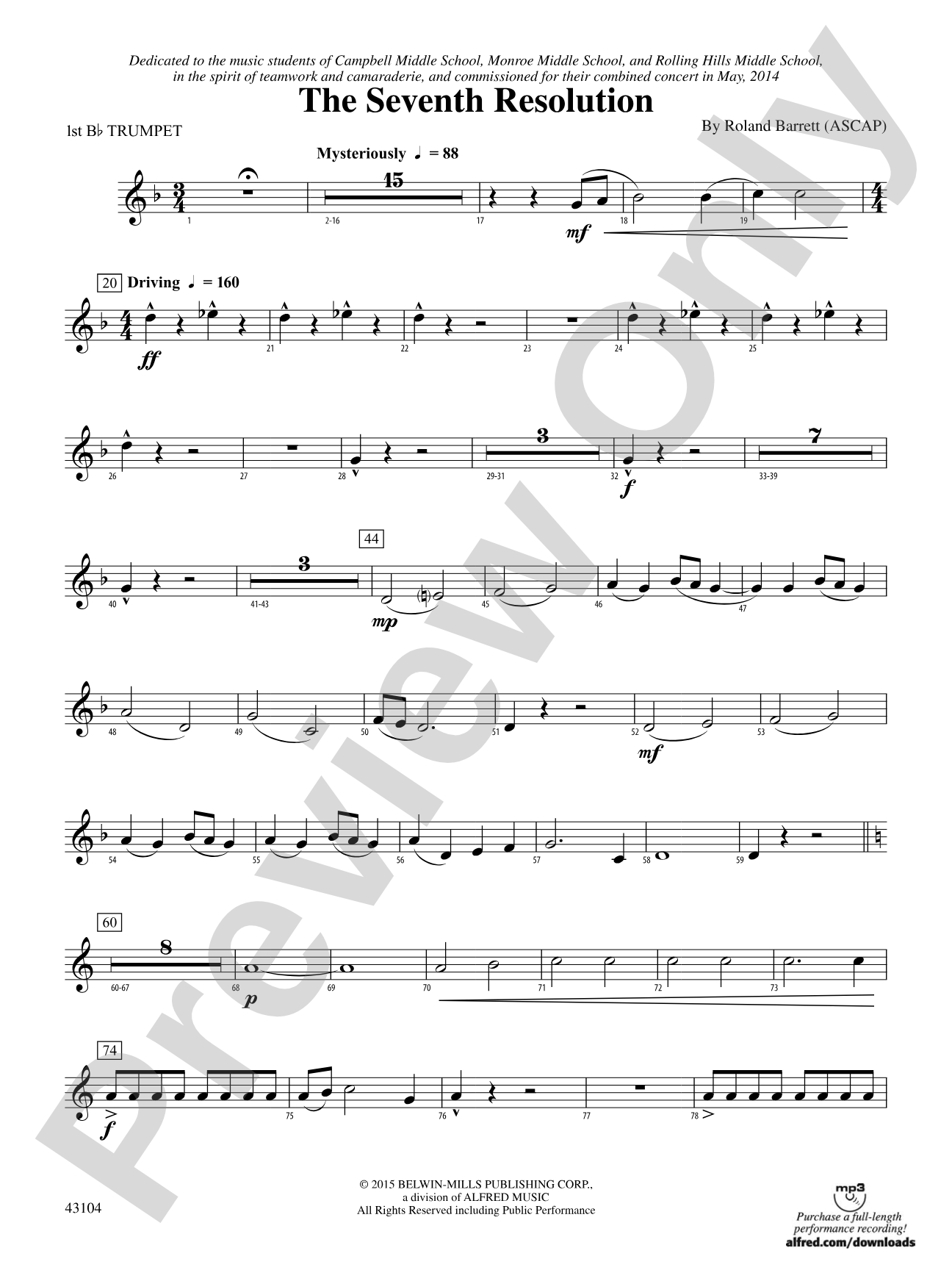 The Seventh Resolution: 1st B-flat Trumpet