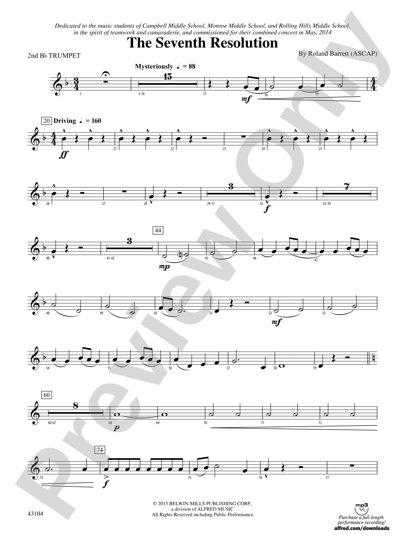 The Seventh Resolution: 2nd B-flat Trumpet