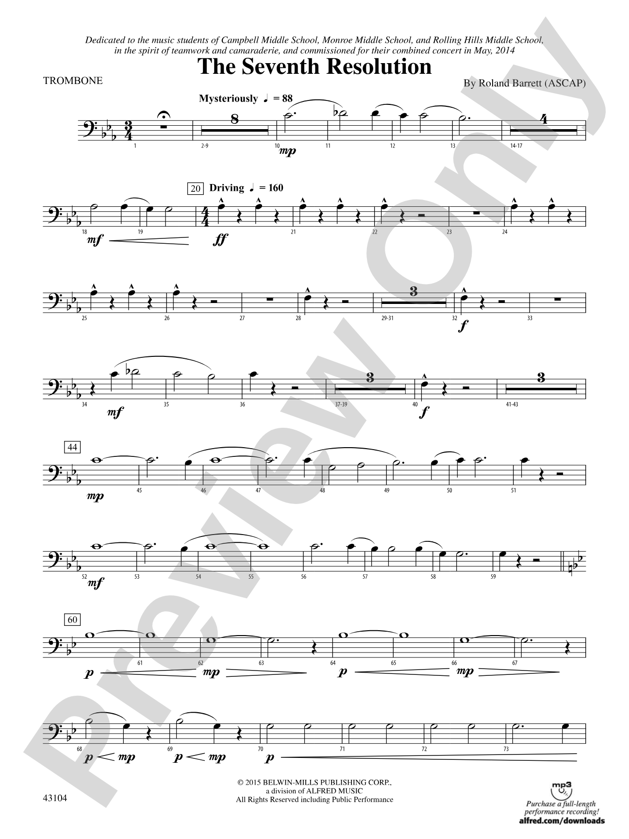 The Seventh Resolution: 1st Trombone