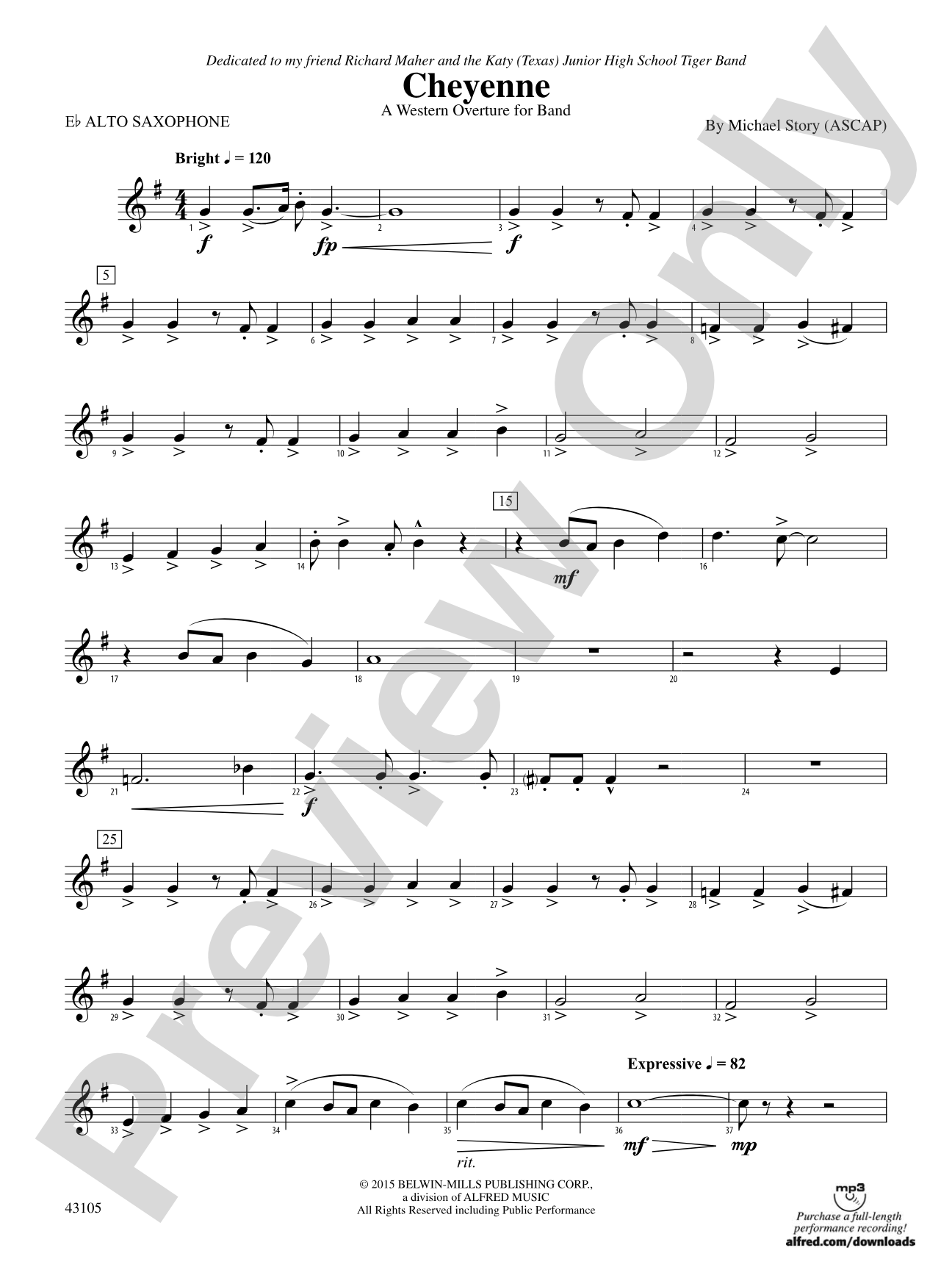 Cheyenne: E-flat Alto Saxophone