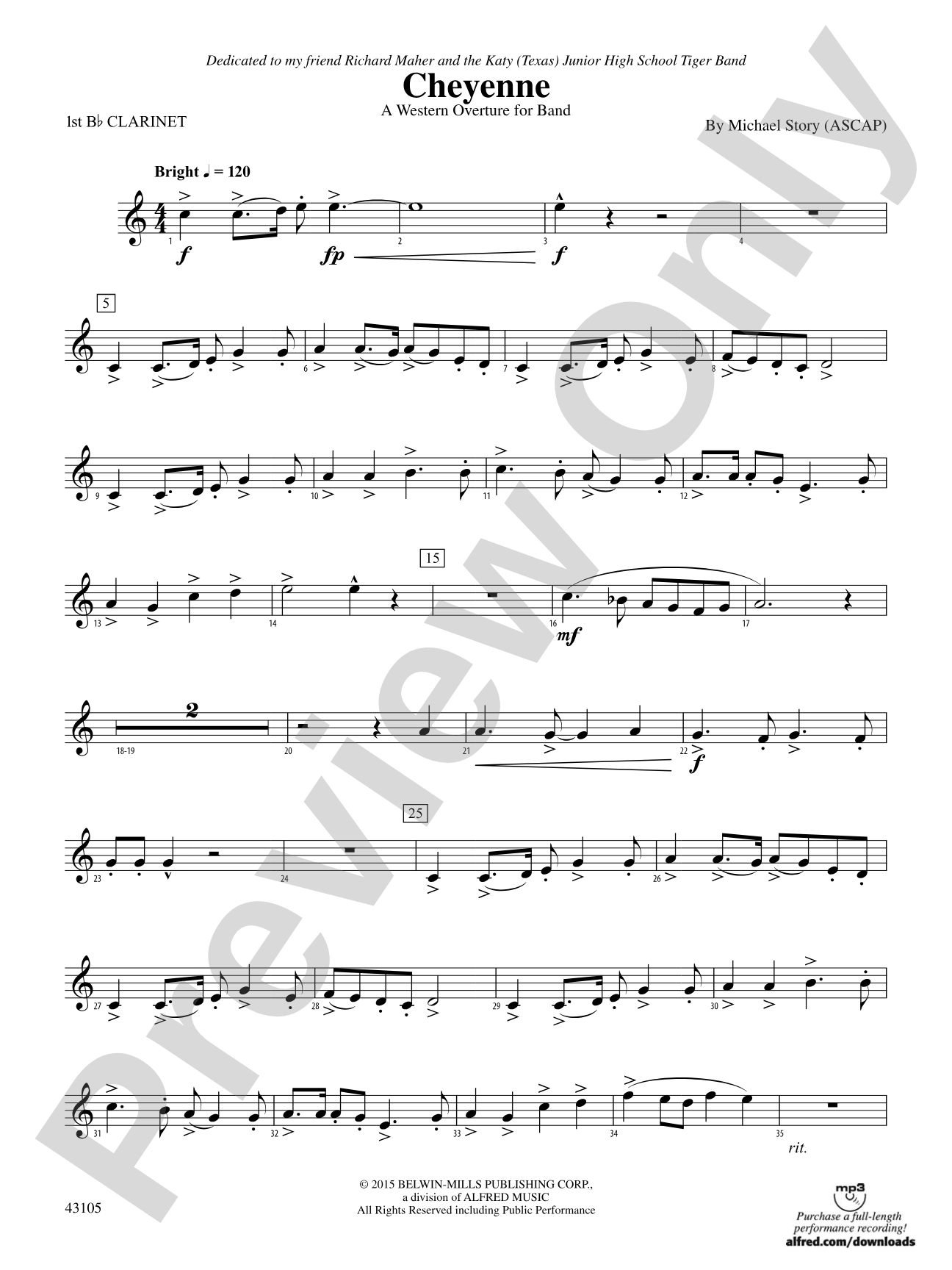 Cheyenne: 1st B-flat Clarinet