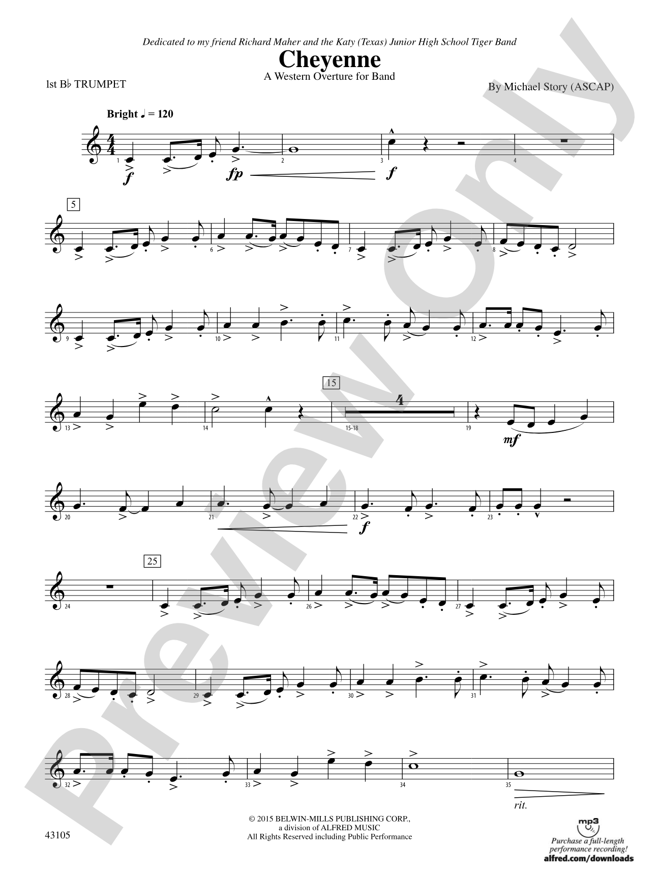 Cheyenne: 1st B-flat Trumpet