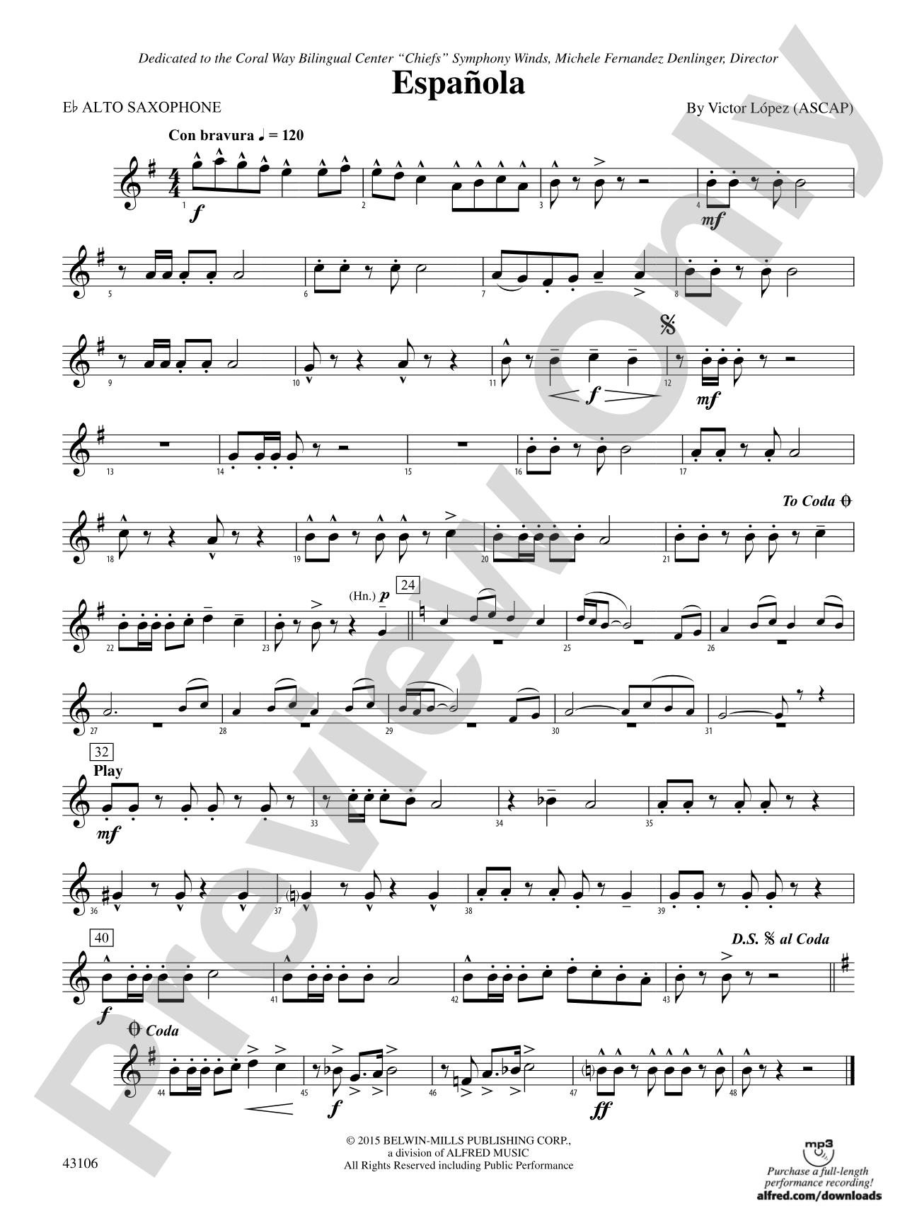 Española: E-flat Alto Saxophone