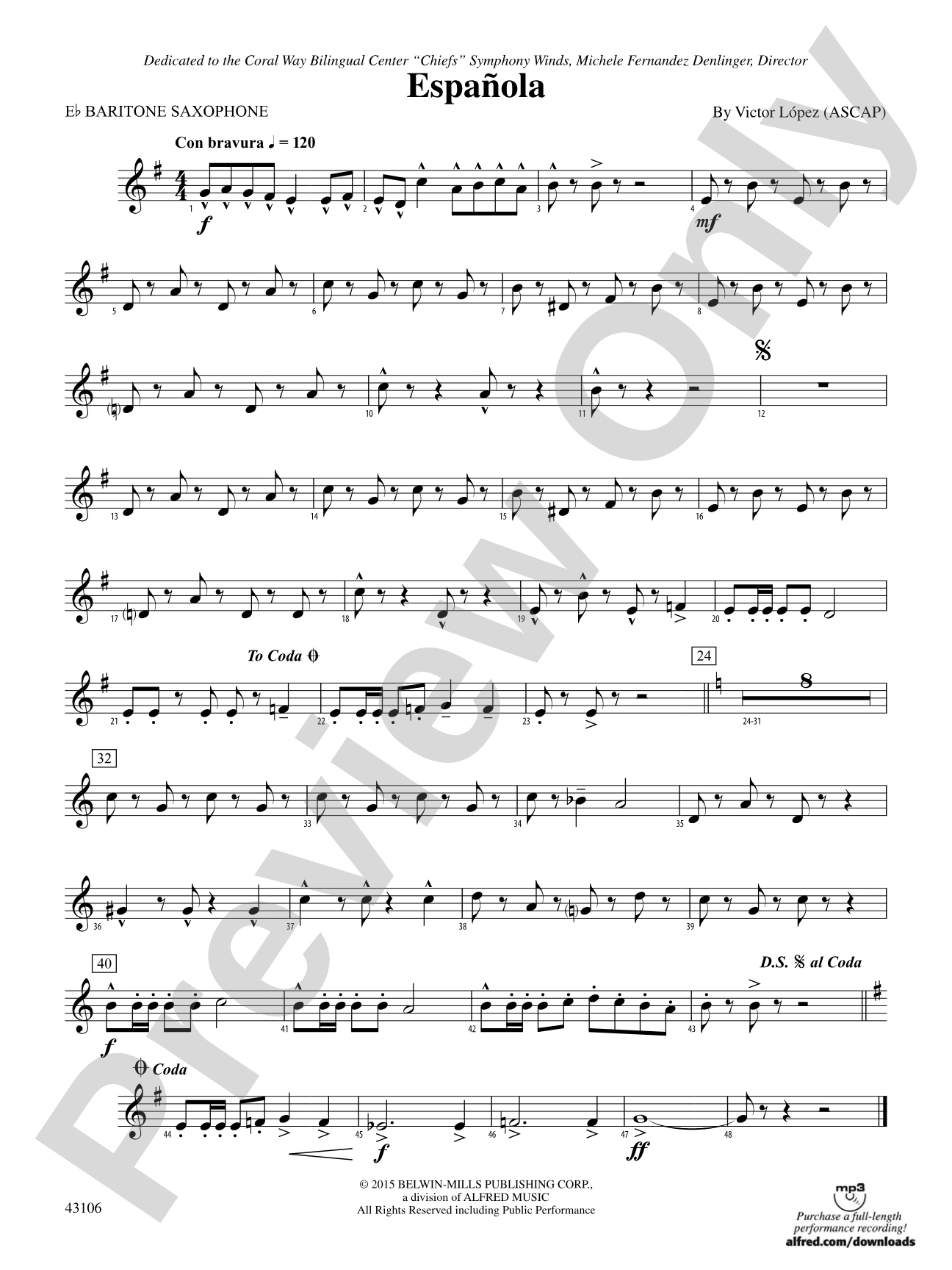 Española: E-flat Baritone Saxophone