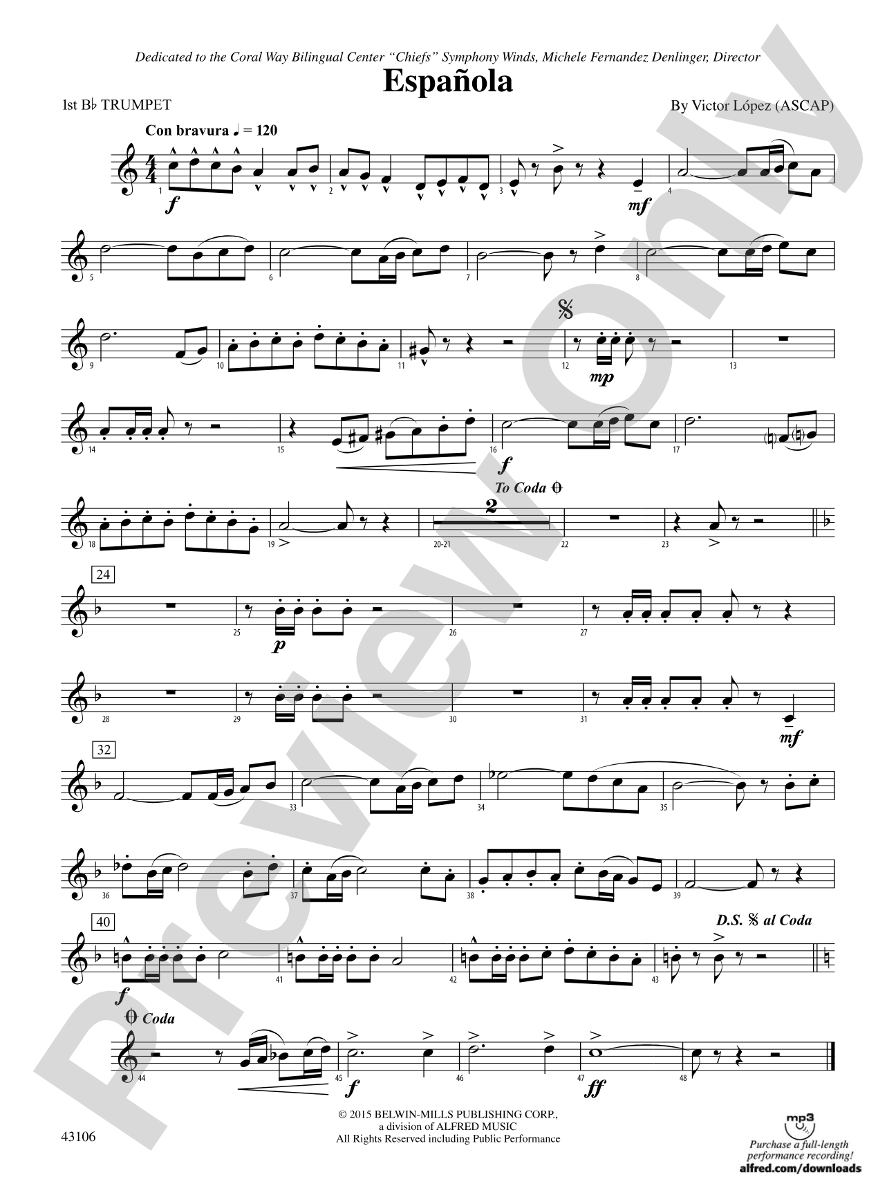 Española: 1st B-flat Trumpet