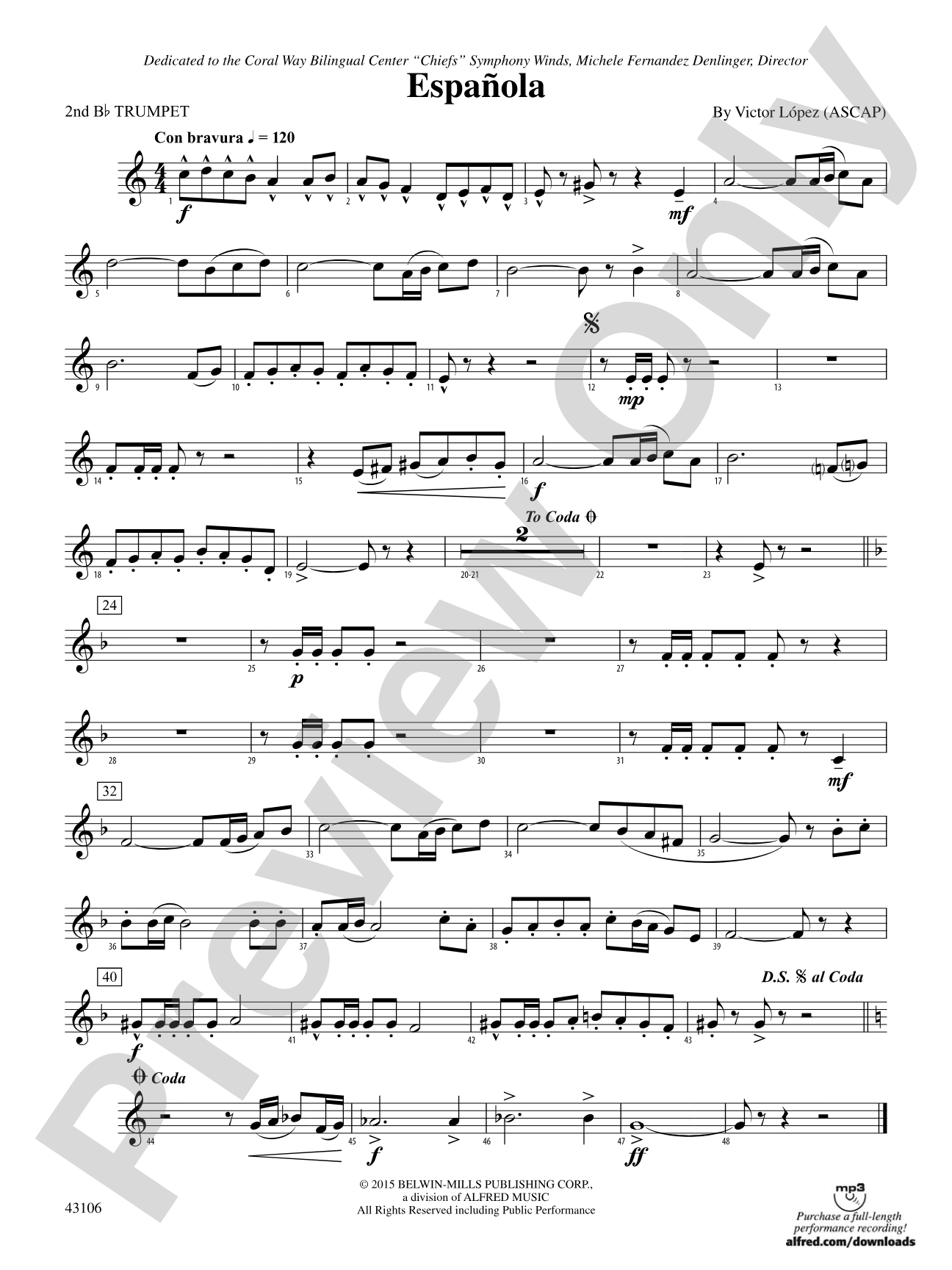 Española: 2nd B-flat Trumpet