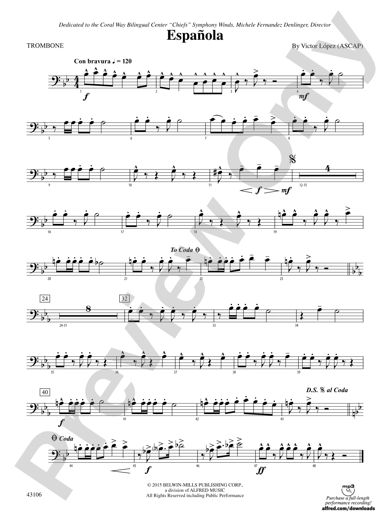 Española: 1st Trombone
