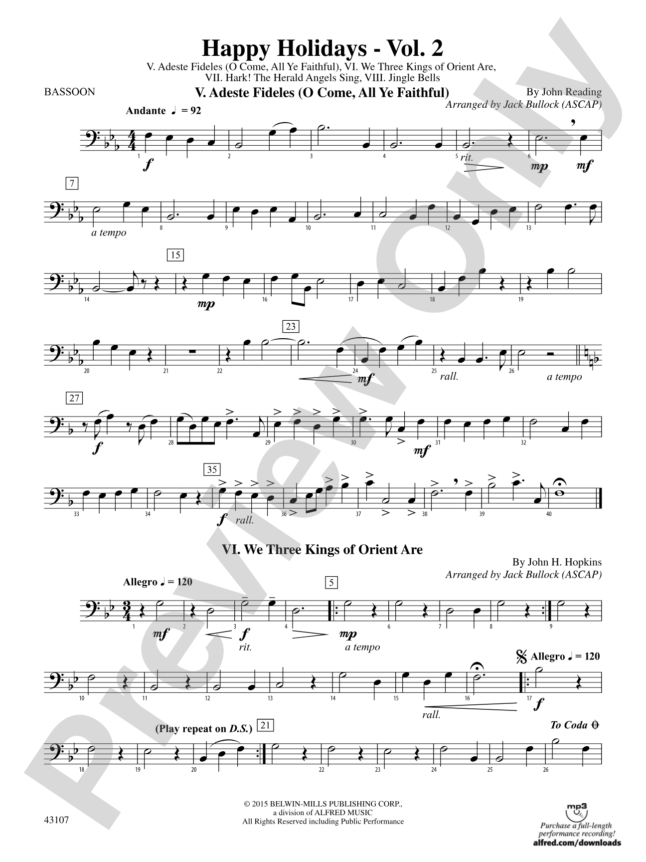 Happy Holidays---Vol. 2: Bassoon