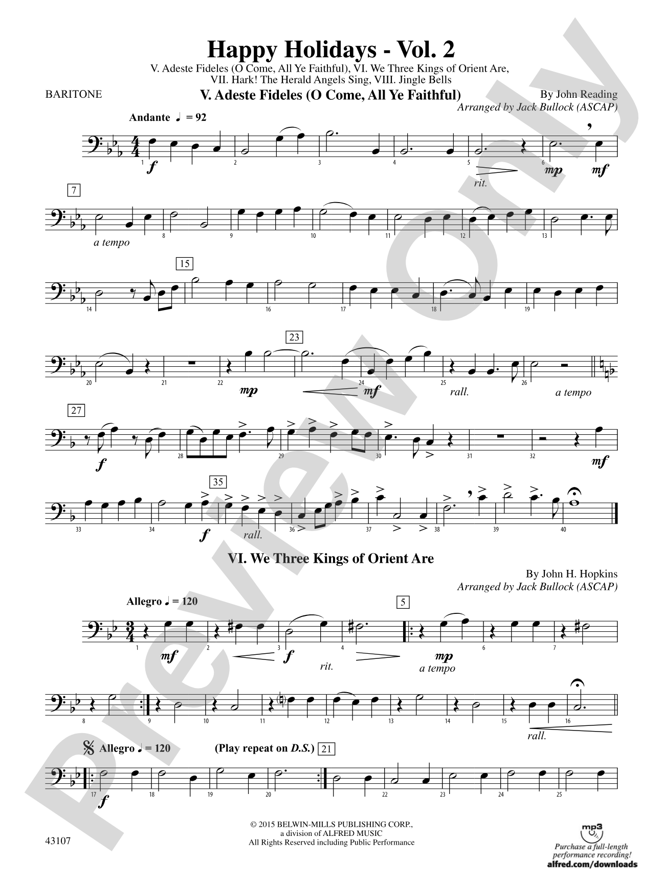 Happy Holidays---Vol. 2: Baritone B.C.