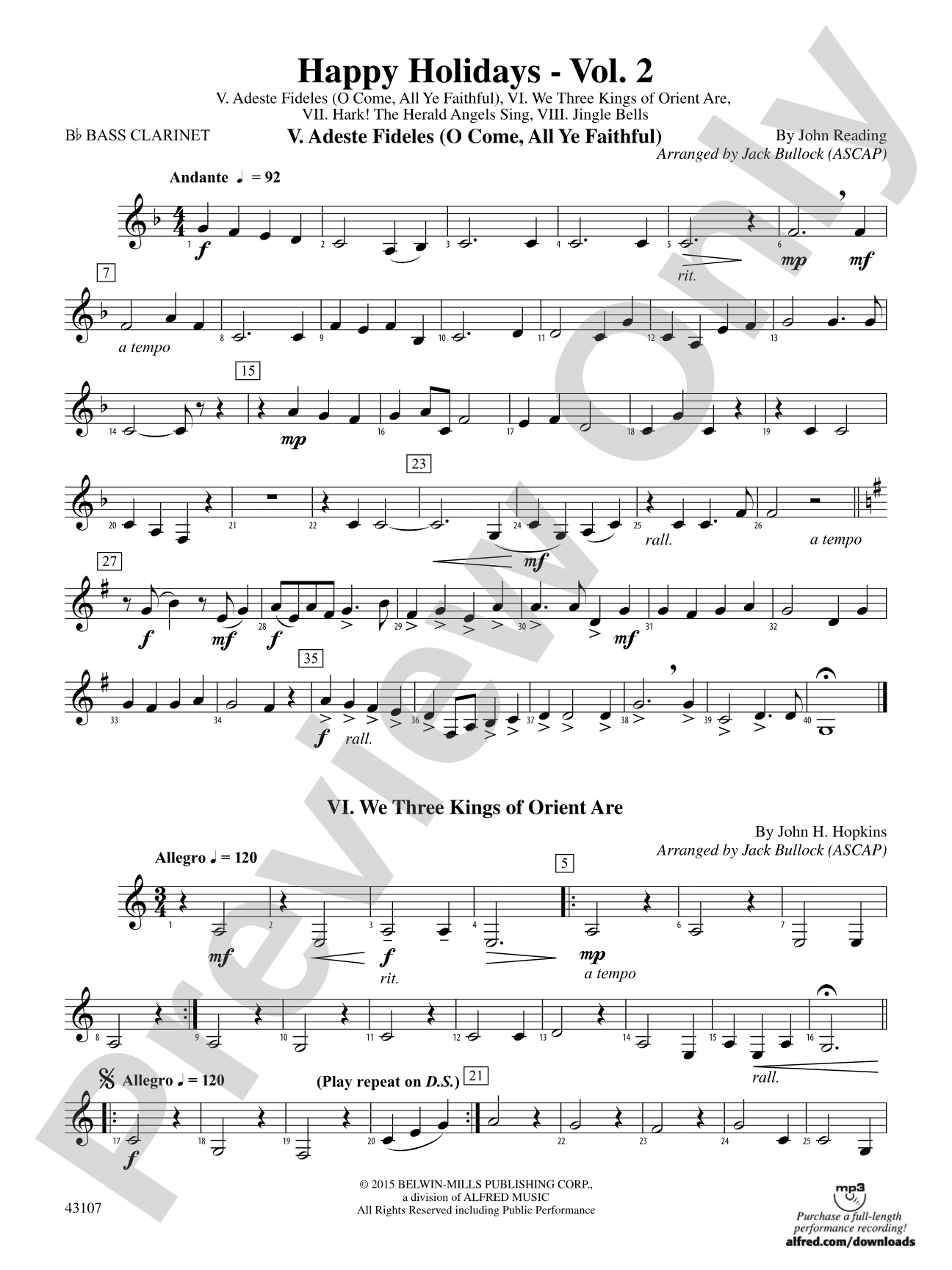 Happy Holidays---Vol. 2: B-flat Bass Clarinet