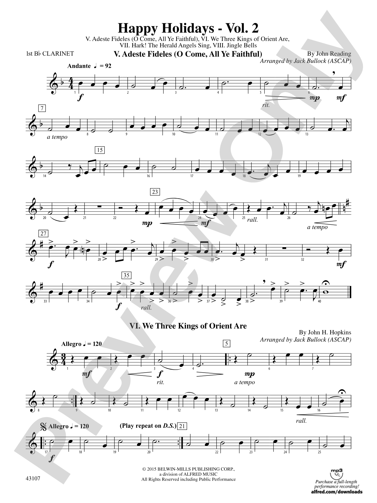 Happy Holidays---Vol. 2: 1st B-flat Clarinet